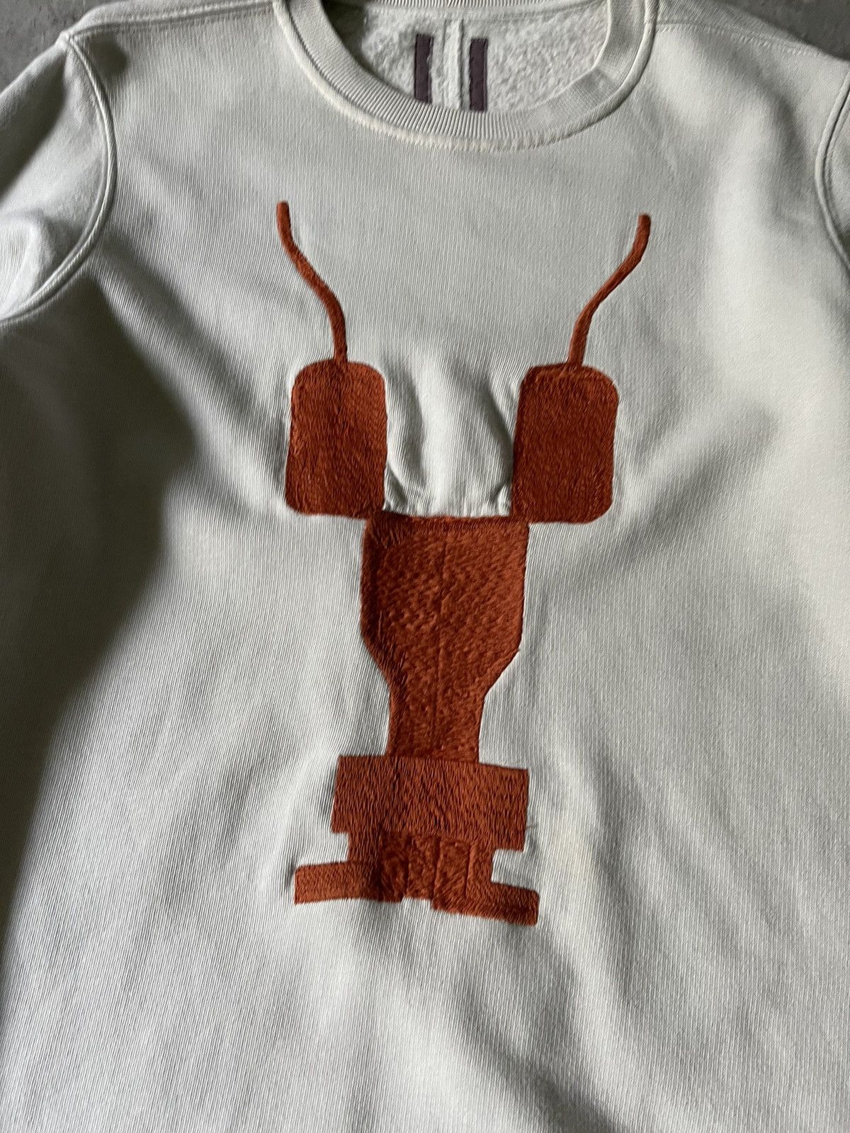 Rick Owens Rick Owens DRKSHDW embroidered sweatshirt robot logo beige Size US S / EU 44-46 / 1 - 2 Thumbnail