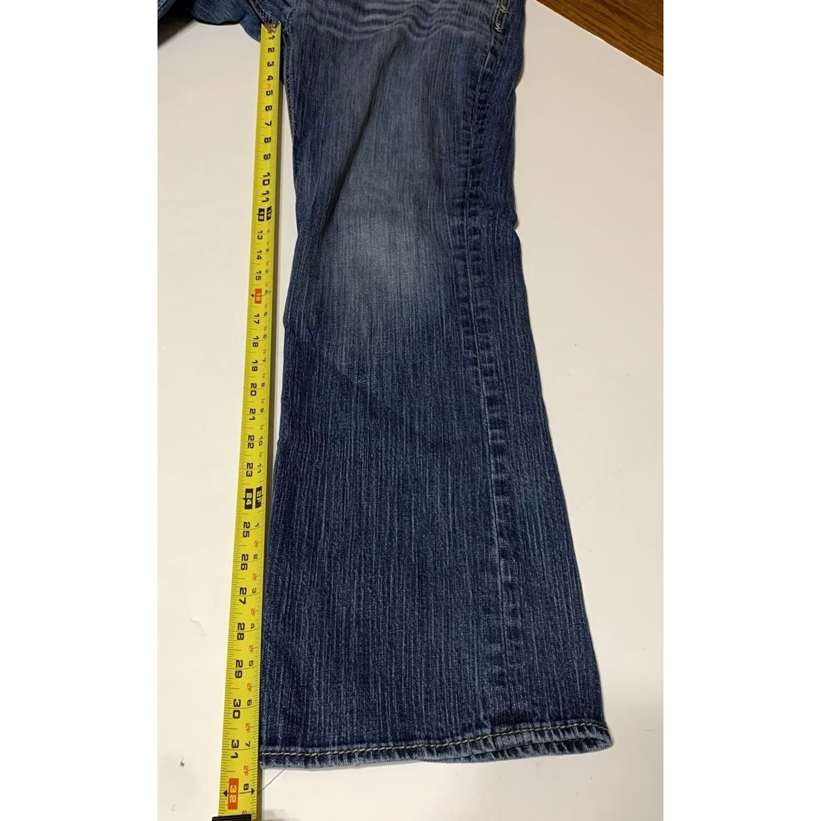 BKE BKE Mens DEREK Bootcut Jeans Blue Denim 34x31 Regular Size 34 8.5in Leg Opening Buckle Bke Cowboy Western Rockabilly Style Mens Size US 34 / EU 50 - 6 Thumbnail
