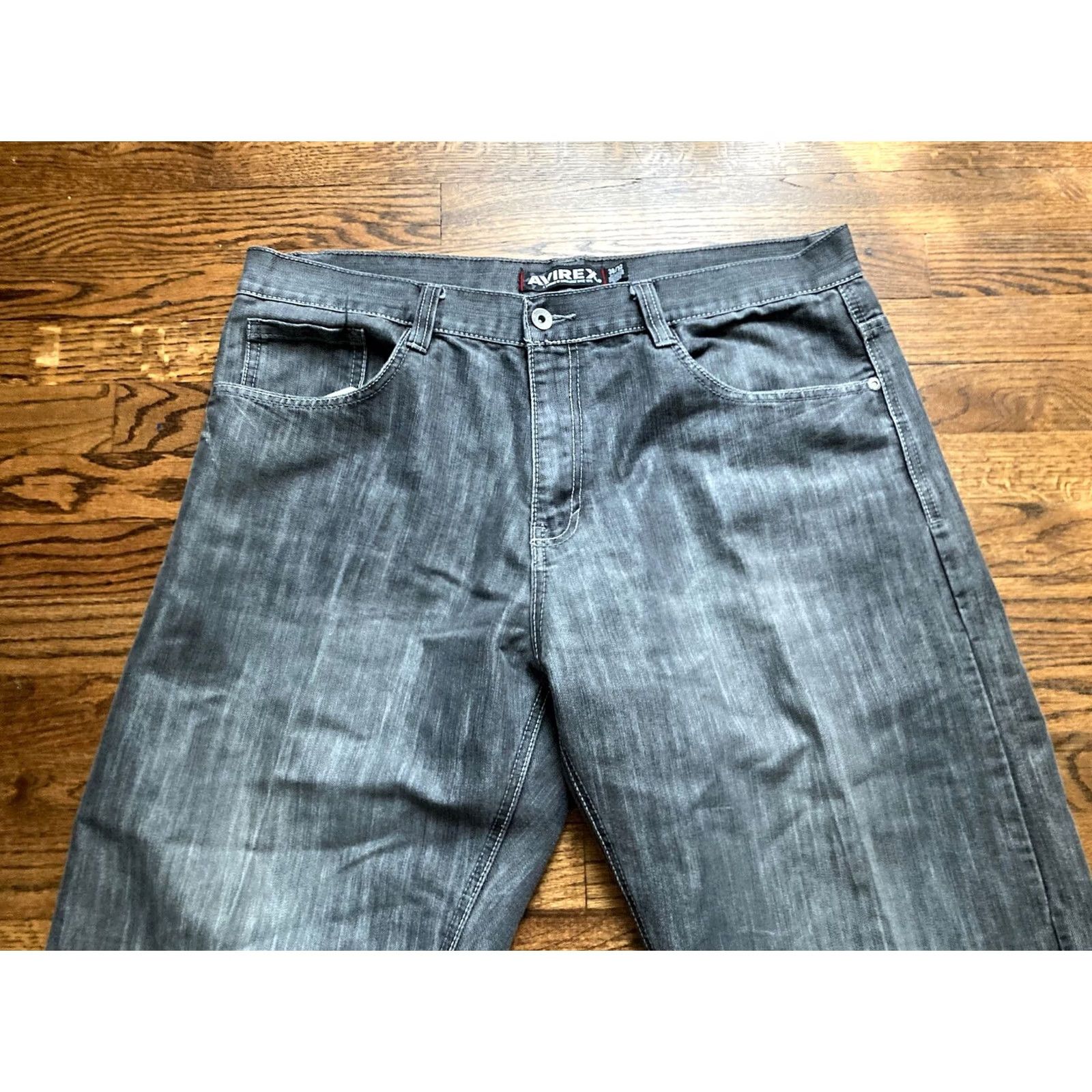 Avirex VINTAGE Avirex Jeans Mens 38x32 Black Denim Baggy Hip Hop 90s Gothic Straight Relaxed 5-Pocket Men Baggy Jeans Size US 38 / EU 54 - 3 Thumbnail