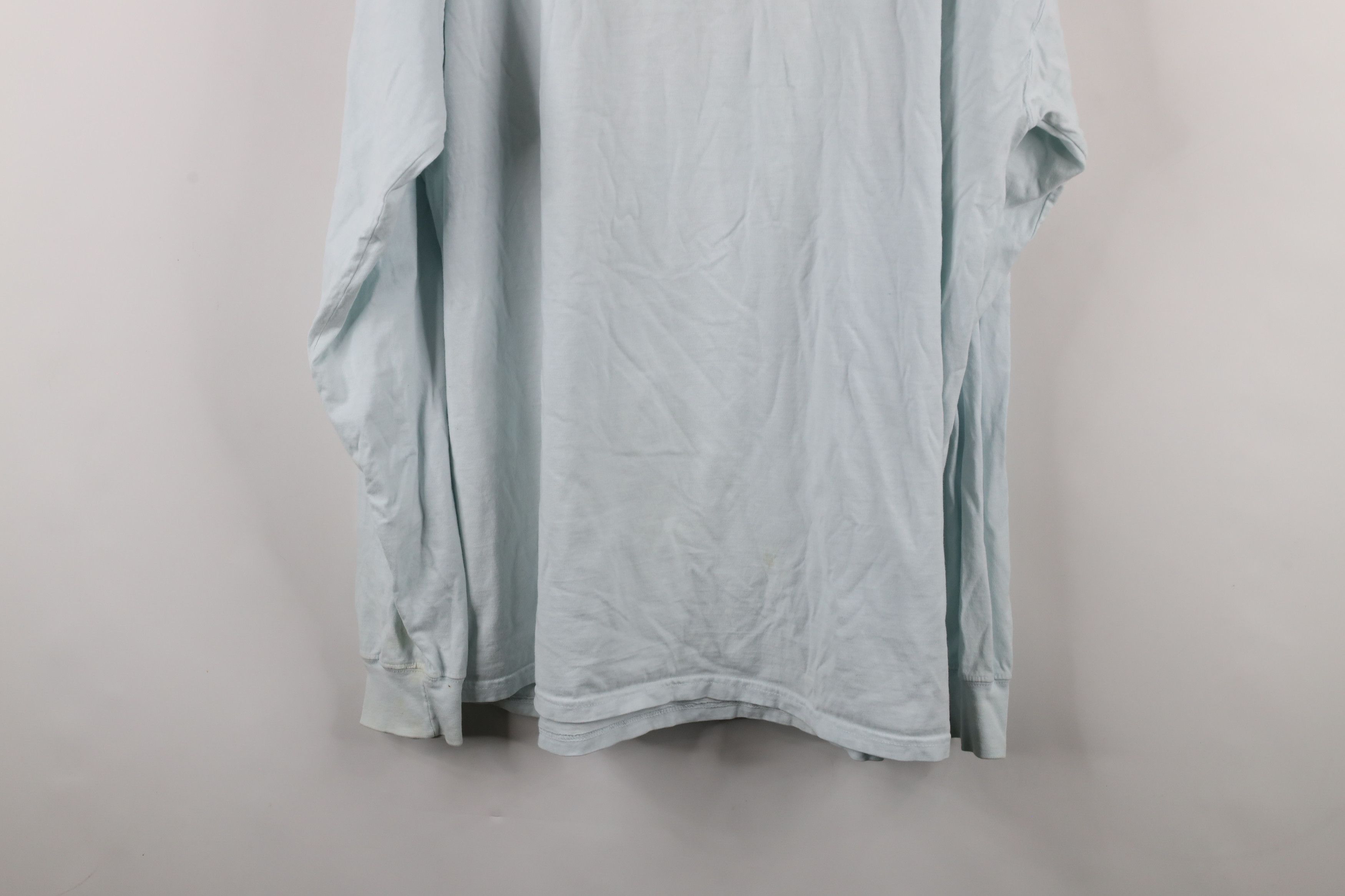 Vintage Vintage 90s Streetwear Long Sleeve T-Shirt Light Blue Size US XXL / EU 58 / 5 - 14 Thumbnail