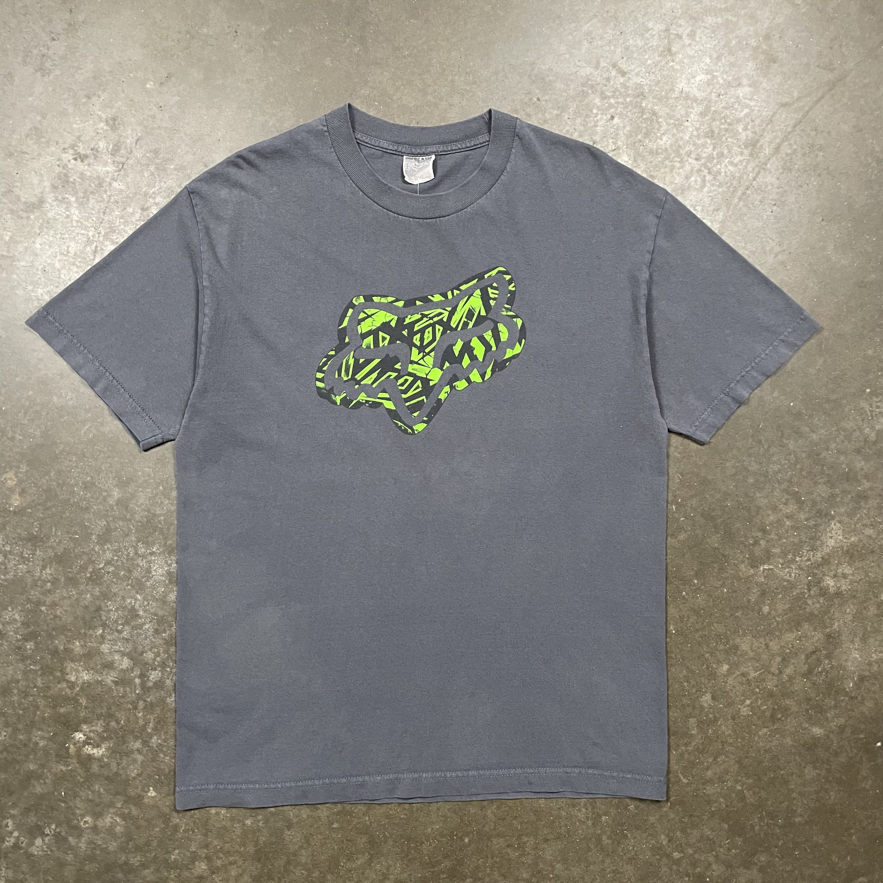 Fox Racing × Vintage Y2K Fox Racing Logo Tshirt Gray Dirt Bike Motocross Vintage Size US L / EU 52-54 / 3 - 1 Thumbnail