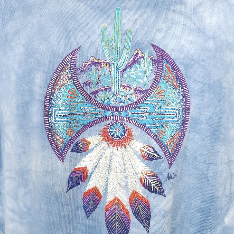 Vintage Vintage Native American T Shirt Mens Size Large Blue Y2K Size US L / EU 52-54 / 3 - 2 Thumbnail
