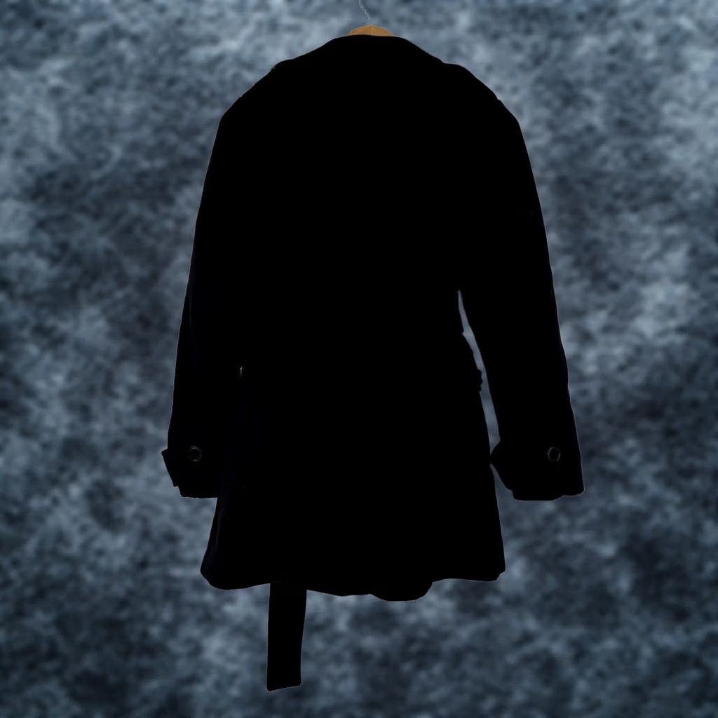 Vintage Joe's Jeans Black Wool Cashmere Blend Double Breasted Belted Trench Coat Small Size 28" / US 6 / IT 42 - 1 Thumbnail