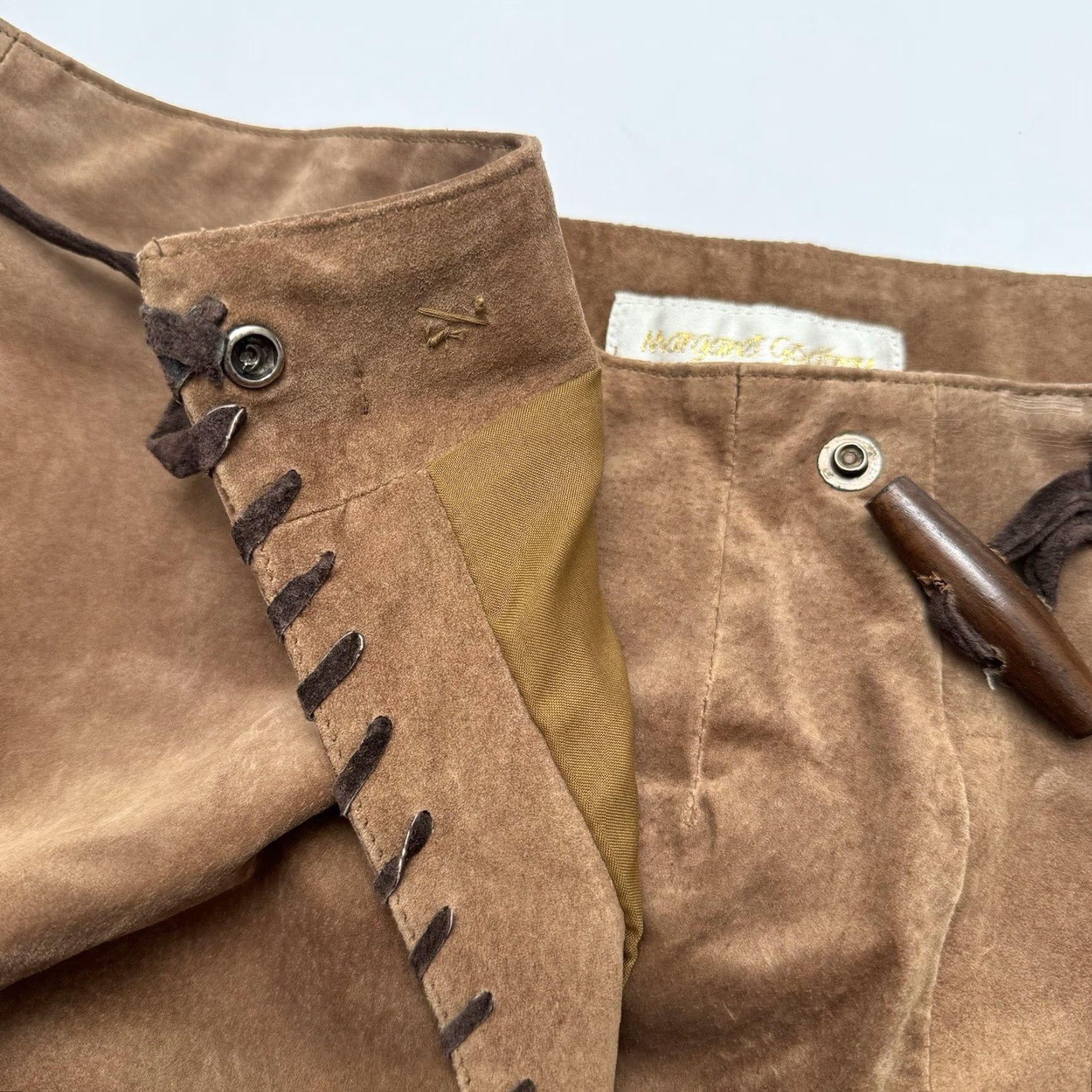 Vintage VINTAGE Margaret Godfrey Skirt A-Line Leather Brown Lined 10P Petite Women Long Size 32" / US 10 / IT 46 - 3 Thumbnail