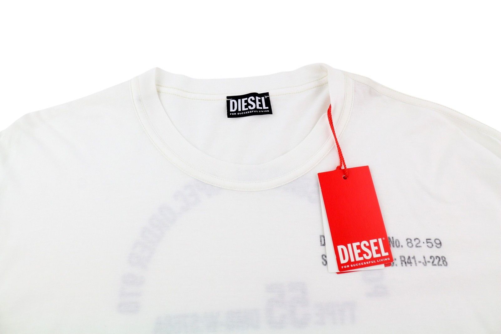 Diesel T-JUBIND-LS-SLITS 3XL White Crew Tricot T-Shirt 85145 Size US XXL / EU 58 / 5 - 4 Thumbnail