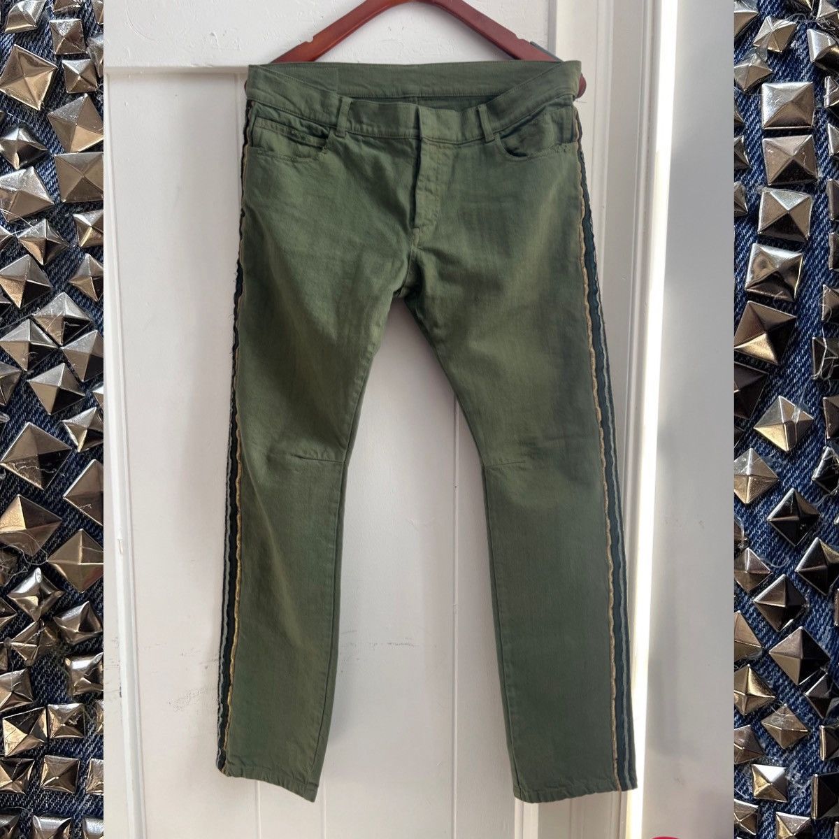 Balmain BALMAIN SS13 GREEN CANVAS PANTS Size US 33 - 1 Thumbnail