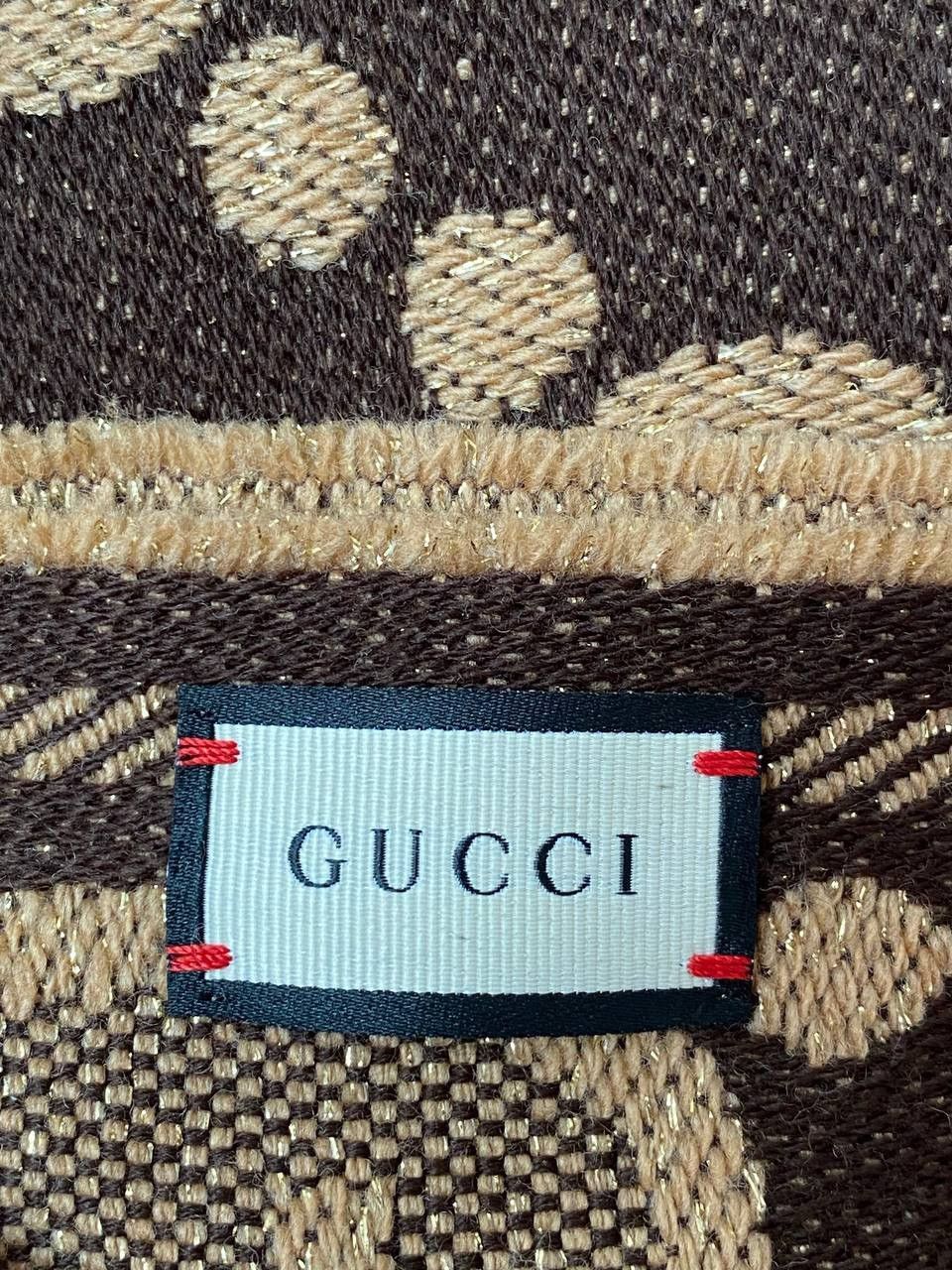 Designer × Gucci 📌 GUCCI Scarf GG Logo 'Lady Nest Lux' - Brown/beige/gold Size ONE SIZE - 6 Thumbnail