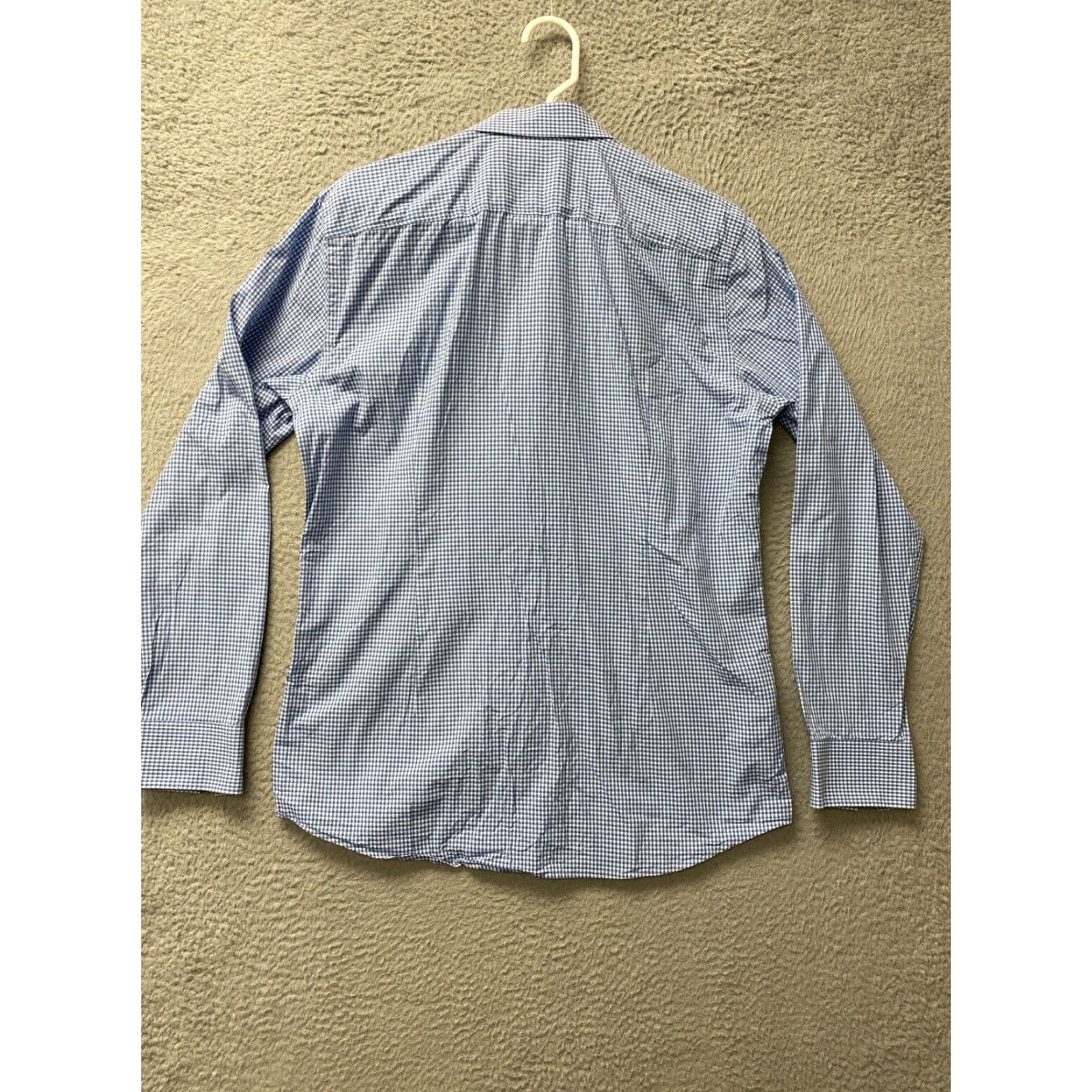 Hugo Boss Hugo Boss Dress Shirt Mens Size 16 Long Sleeve Blue Slim Fit Business Casual Formal Designer Size 42R - 7 Thumbnail