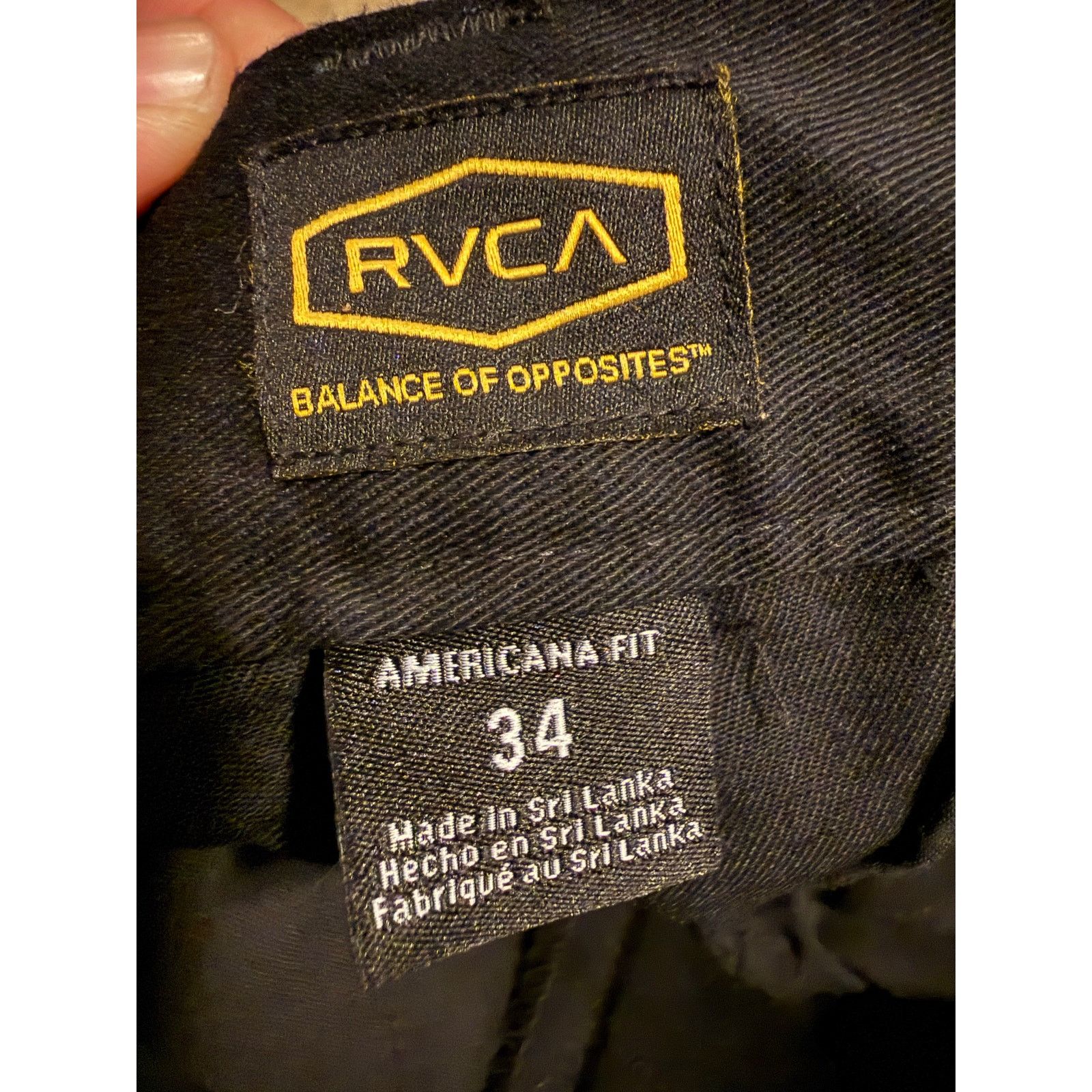 RVCA RVCA Americana Fit Pants Black Size 34 Men’s Casual Chino Size US 34 / EU 50 - 5 Thumbnail