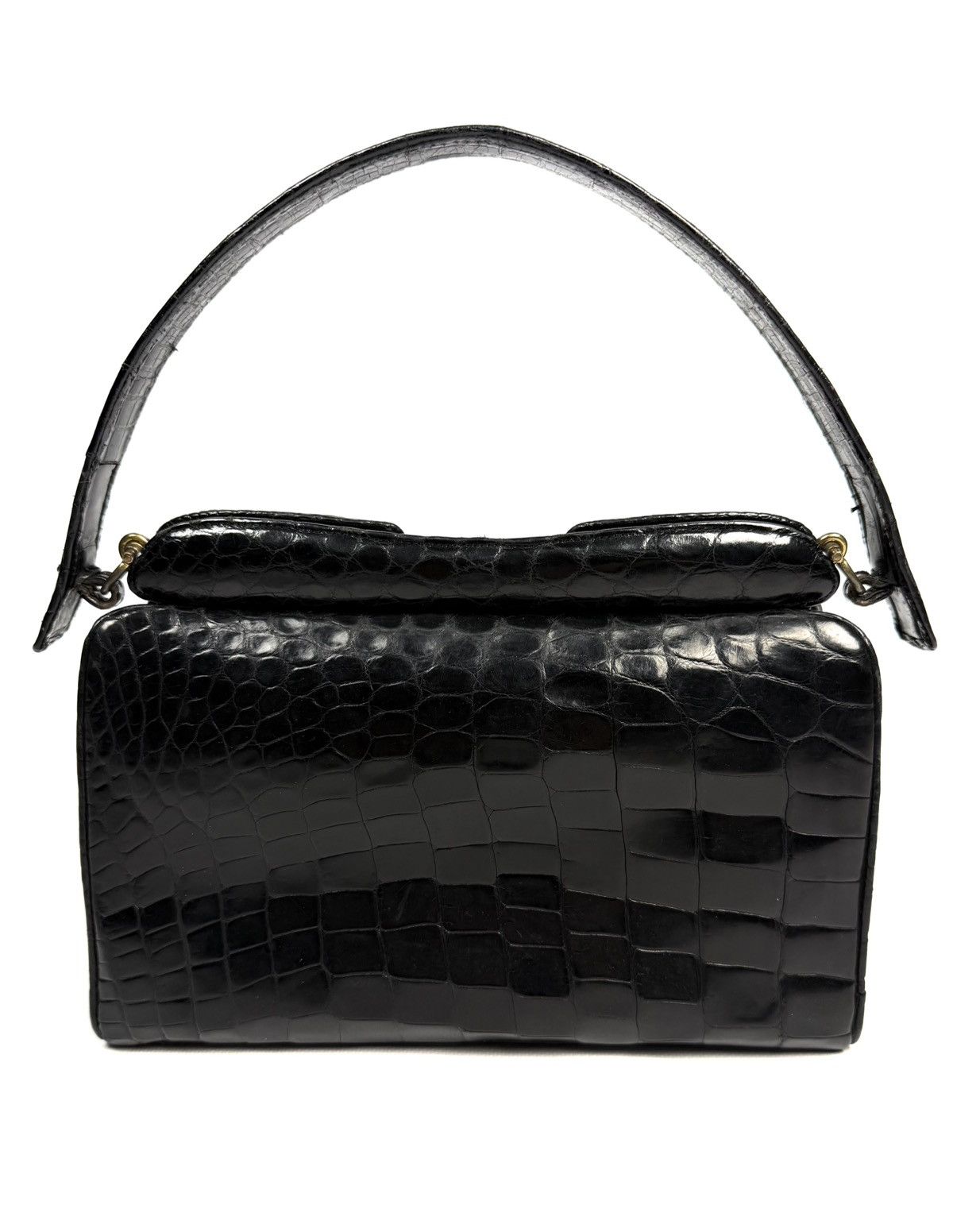 Vintage 1950-60s Genuine Crocodile Hornback Frame Top Handbag Exotic Size ONE SIZE - 2 Thumbnail