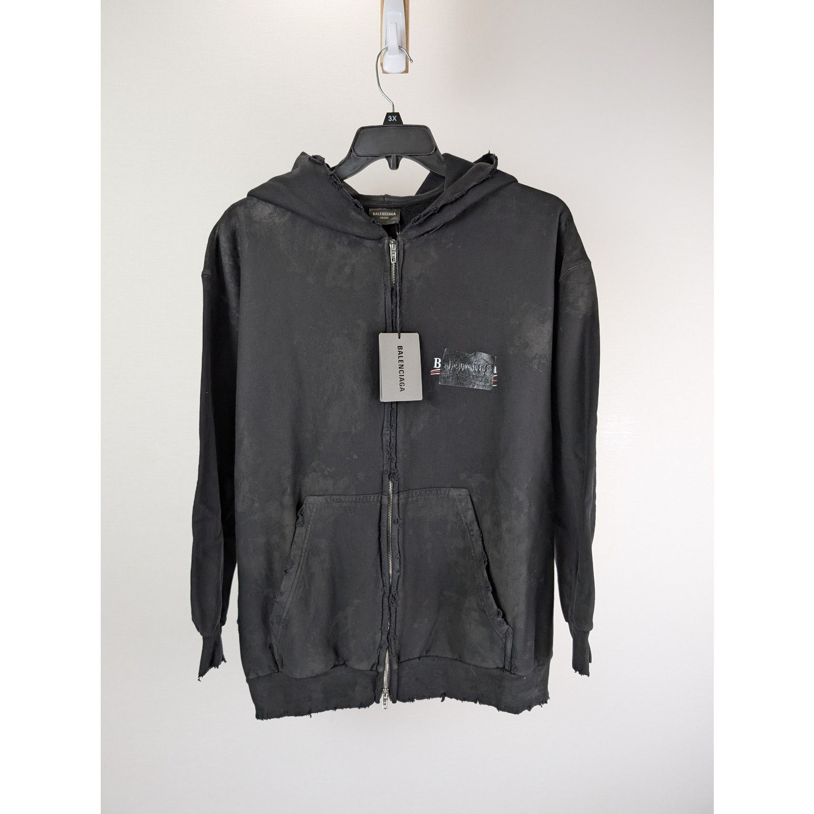 Balenciaga o1rshd1 Gaffer Med Moll Small Fit Zip up Hoodie Black Size US S / EU 44-46 / 1 - 7 Thumbnail