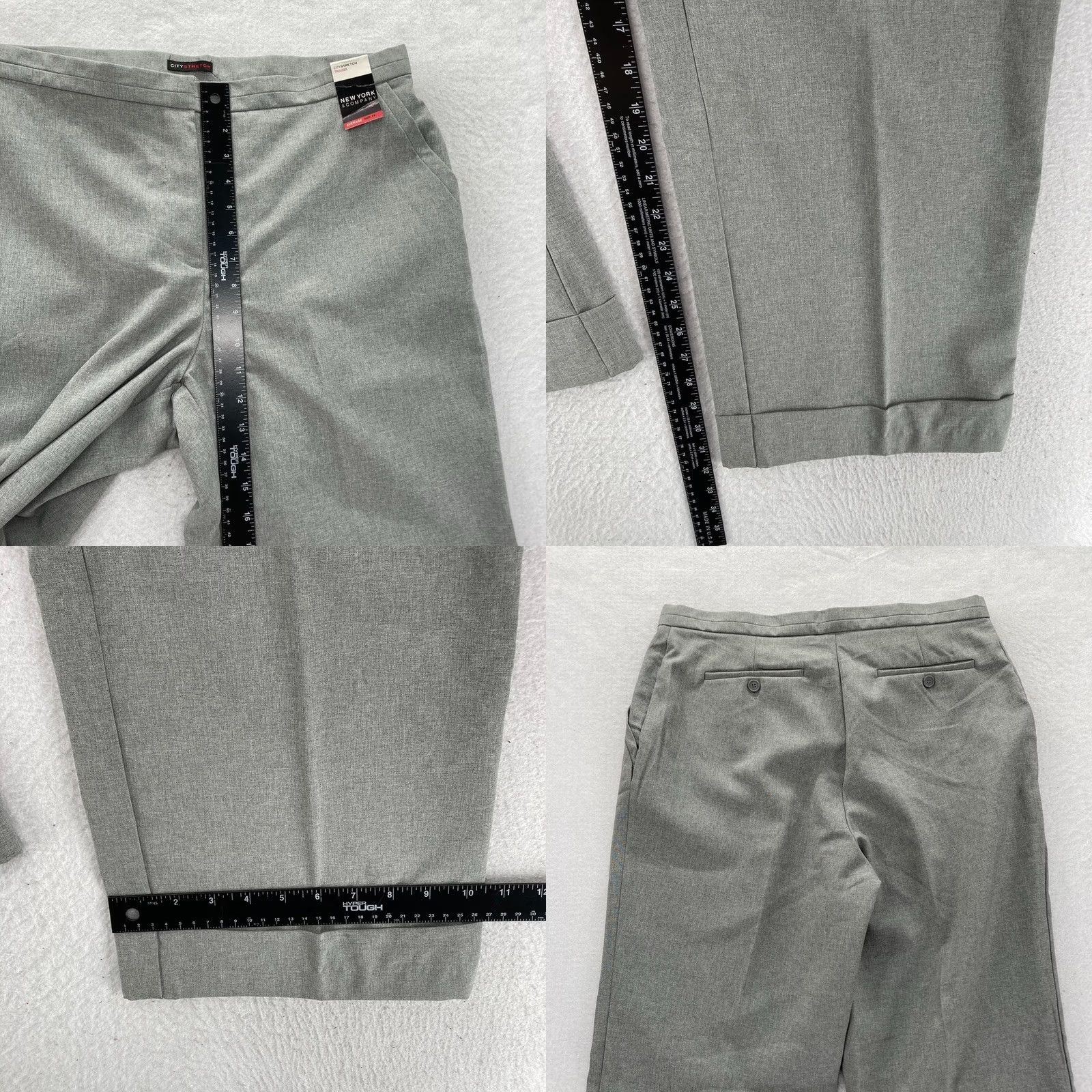 Vintage NY&C New York & Company Dress Pants Women's 14 Gray City Stretch Trouser Cuffed Size 36" / US 14 / IT 50 - 8 Thumbnail