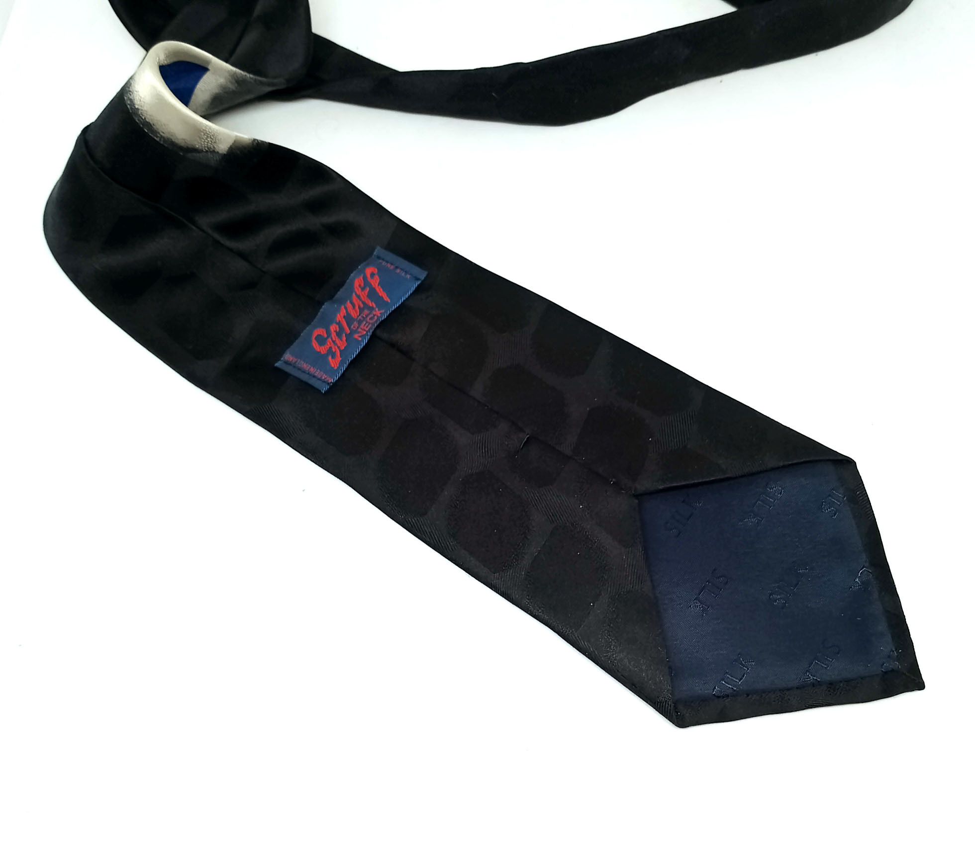 Other Vintage 90s Geek Silk Tie Scruff of the Neck England Size ONE SIZE - 5 Thumbnail