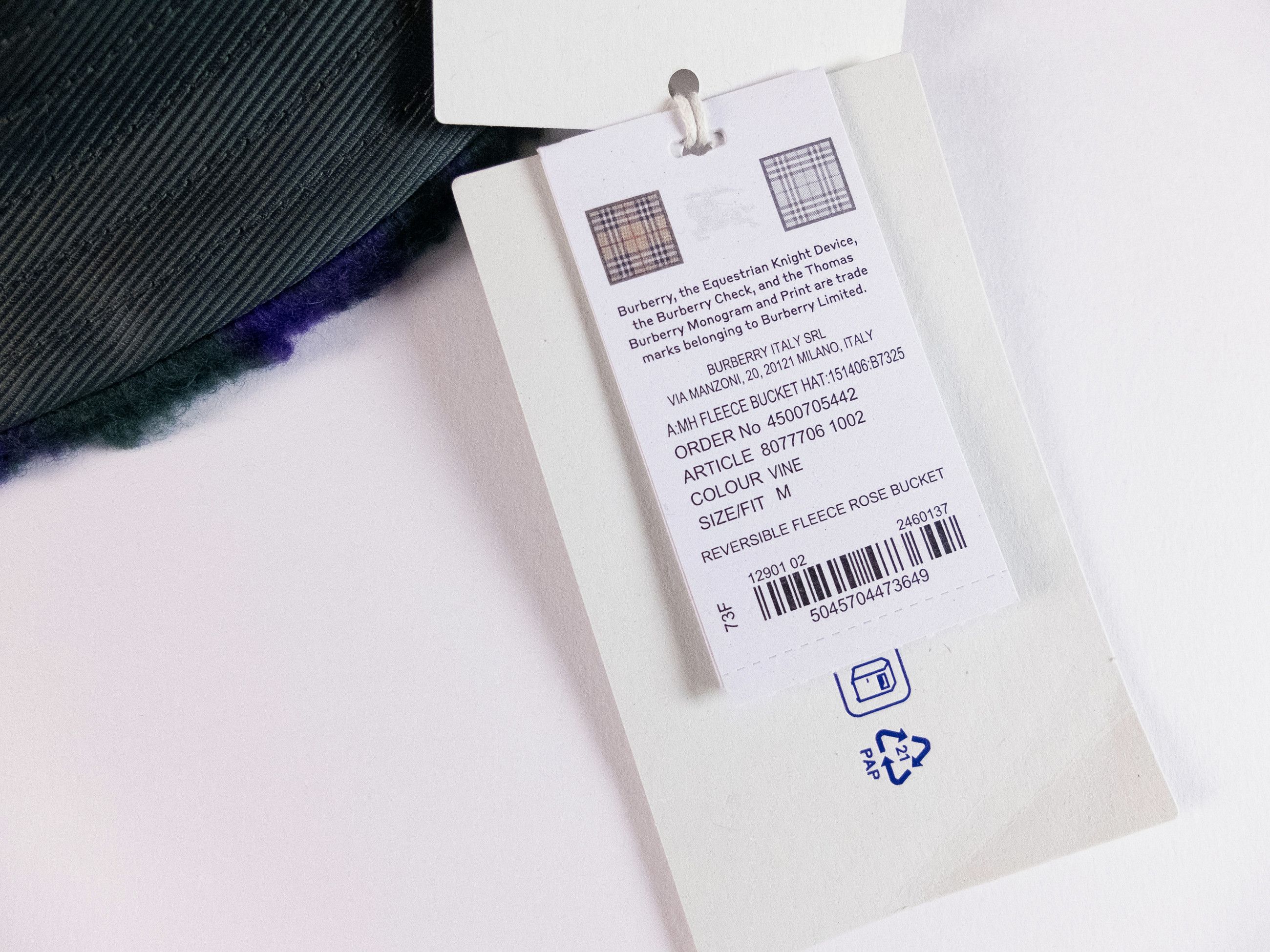 Burberry BURBERRY green purple nylon rose reversible bucket hat Size ONE SIZE - 6 Thumbnail