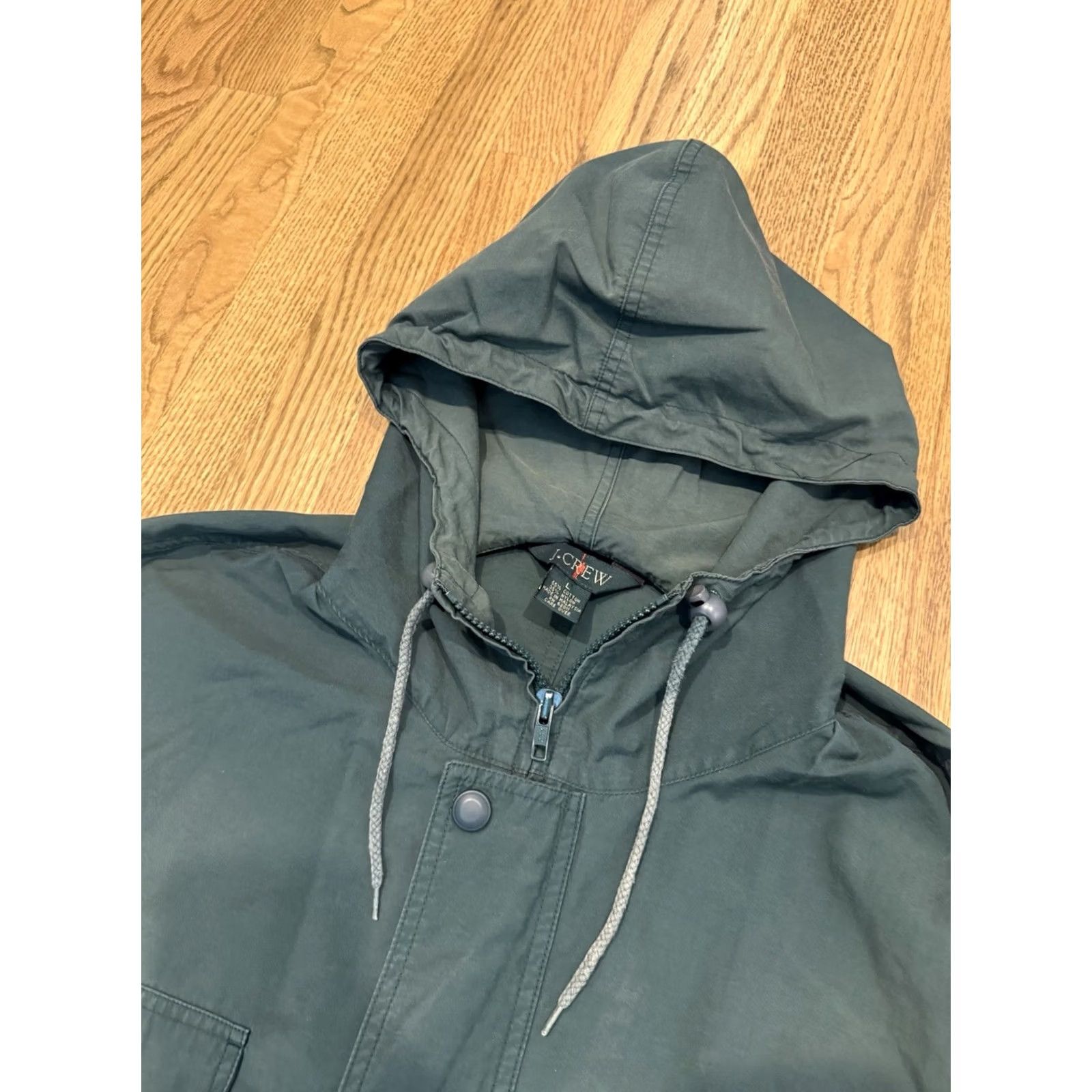 J.Crew VINTAGE J.CREW Jacket Parka Hooded Snap XL Men Green Cotton Nylon Oarsman Vintage Size US XL / EU 56 / 4 - 2 Thumbnail
