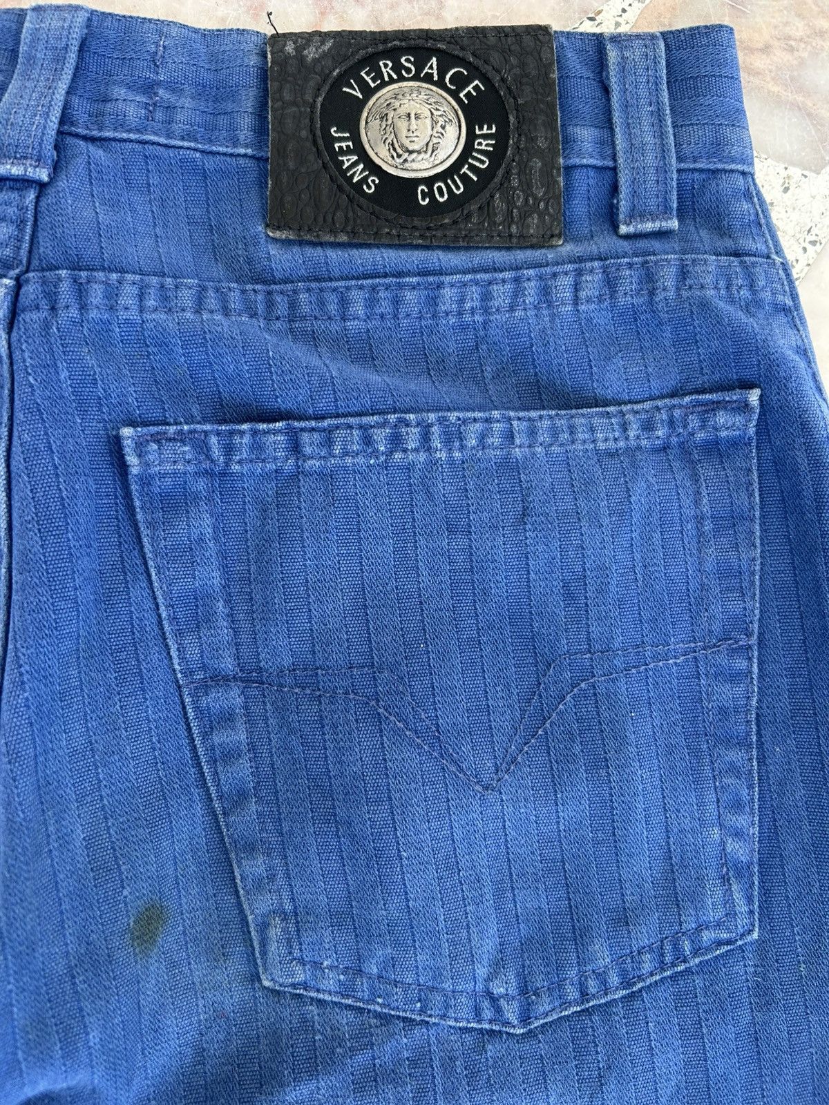 Versace Jeans Couture Versace Jeans Couture Vintage Pants Blue Stripe Size US 30 / EU 46 - 11 Thumbnail