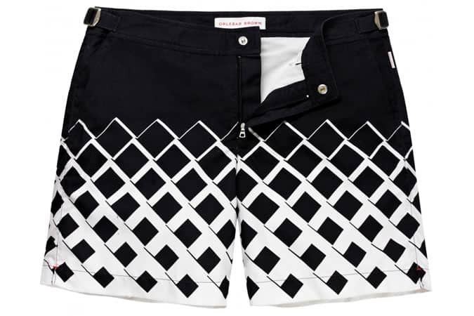 Image of Orlebar Brown X Marcello Morandini Bulldog Swim Short in Black/White, Men's (Size 30)