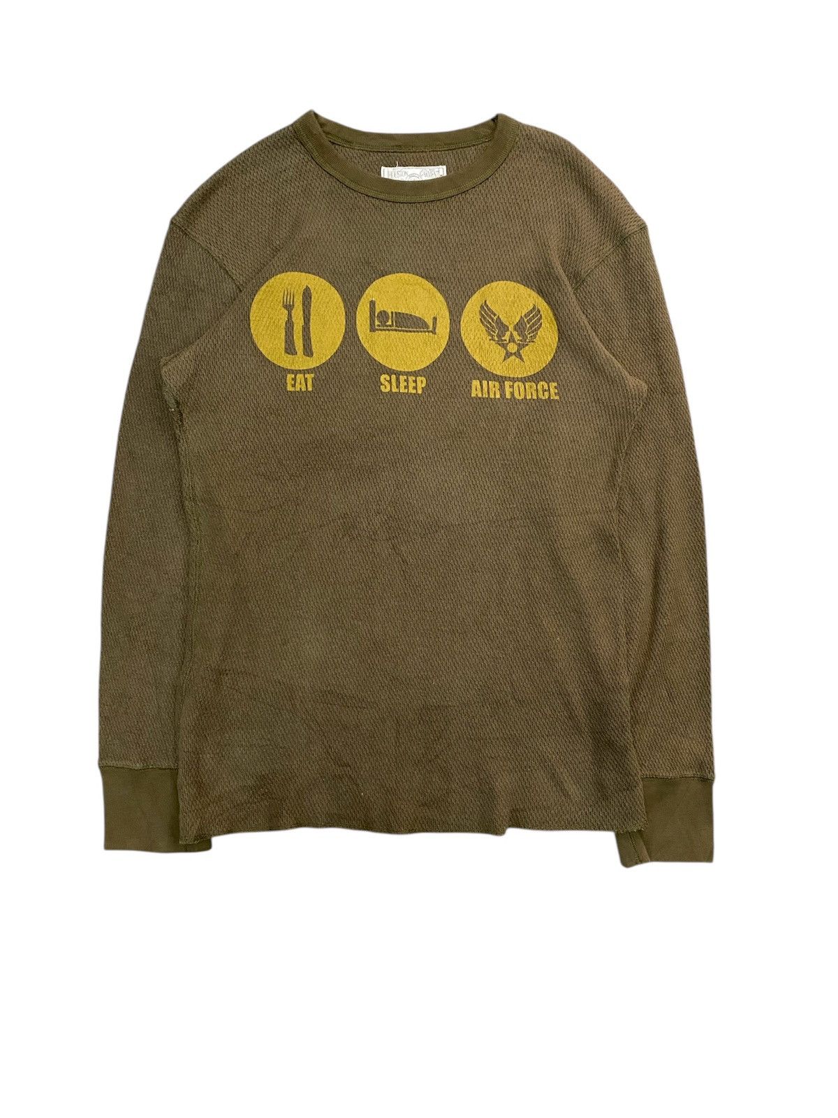 Buzz Rickson's 1990s Eat Sleep Air Force Thermal wafer STOP War Size US L / EU 52-54 / 3 - 1 Thumbnail