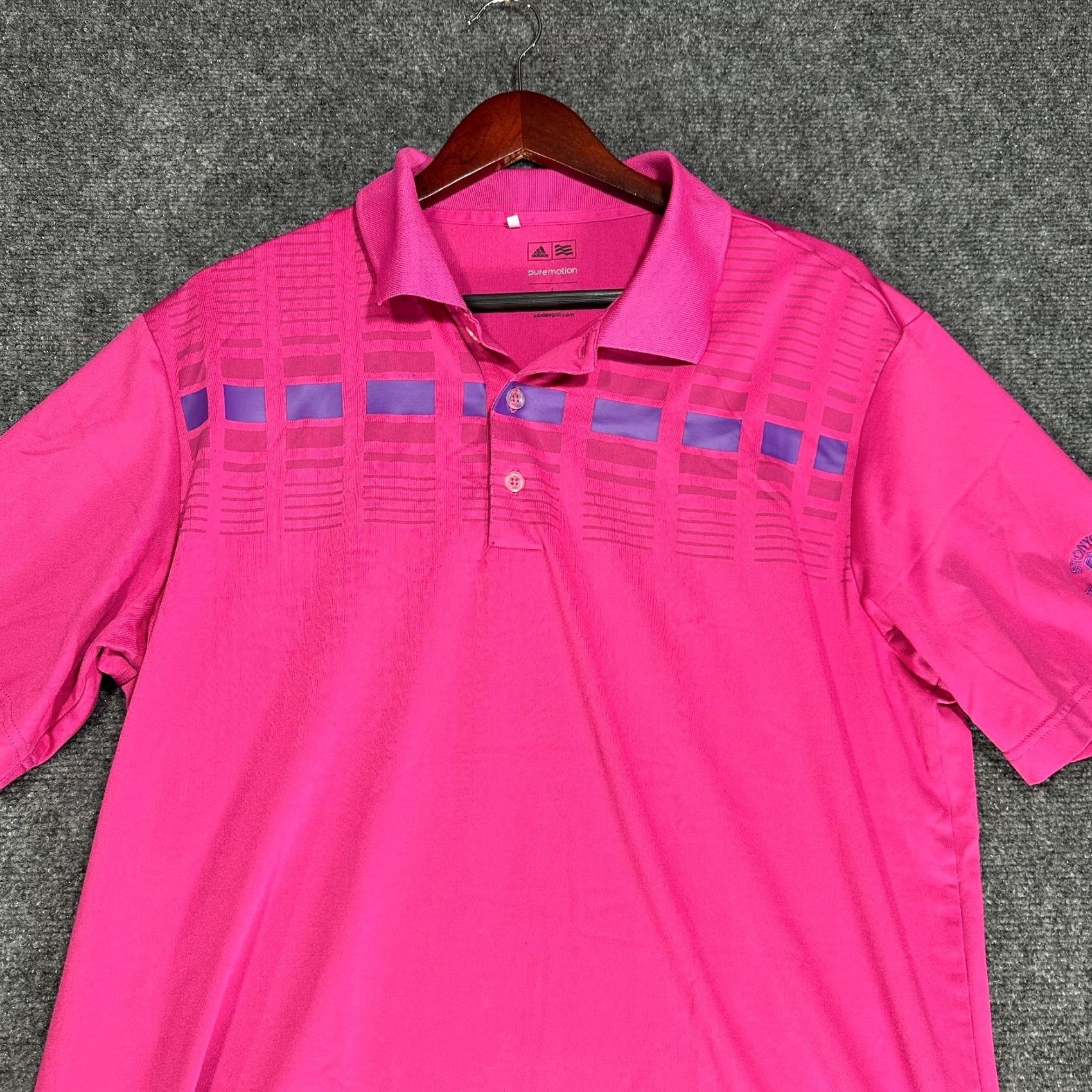 Adidas Adidas Polo Shirt Mens Large Pink Stretch Short Sleeve Golf Logo Size US L / EU 52-54 / 3 - 2 Thumbnail
