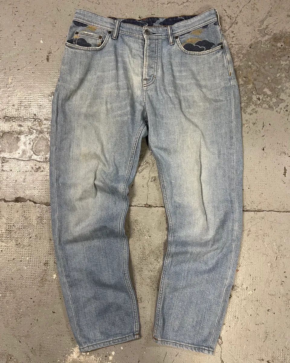 Acne Studios Blue Denim Camouflage Jeans
