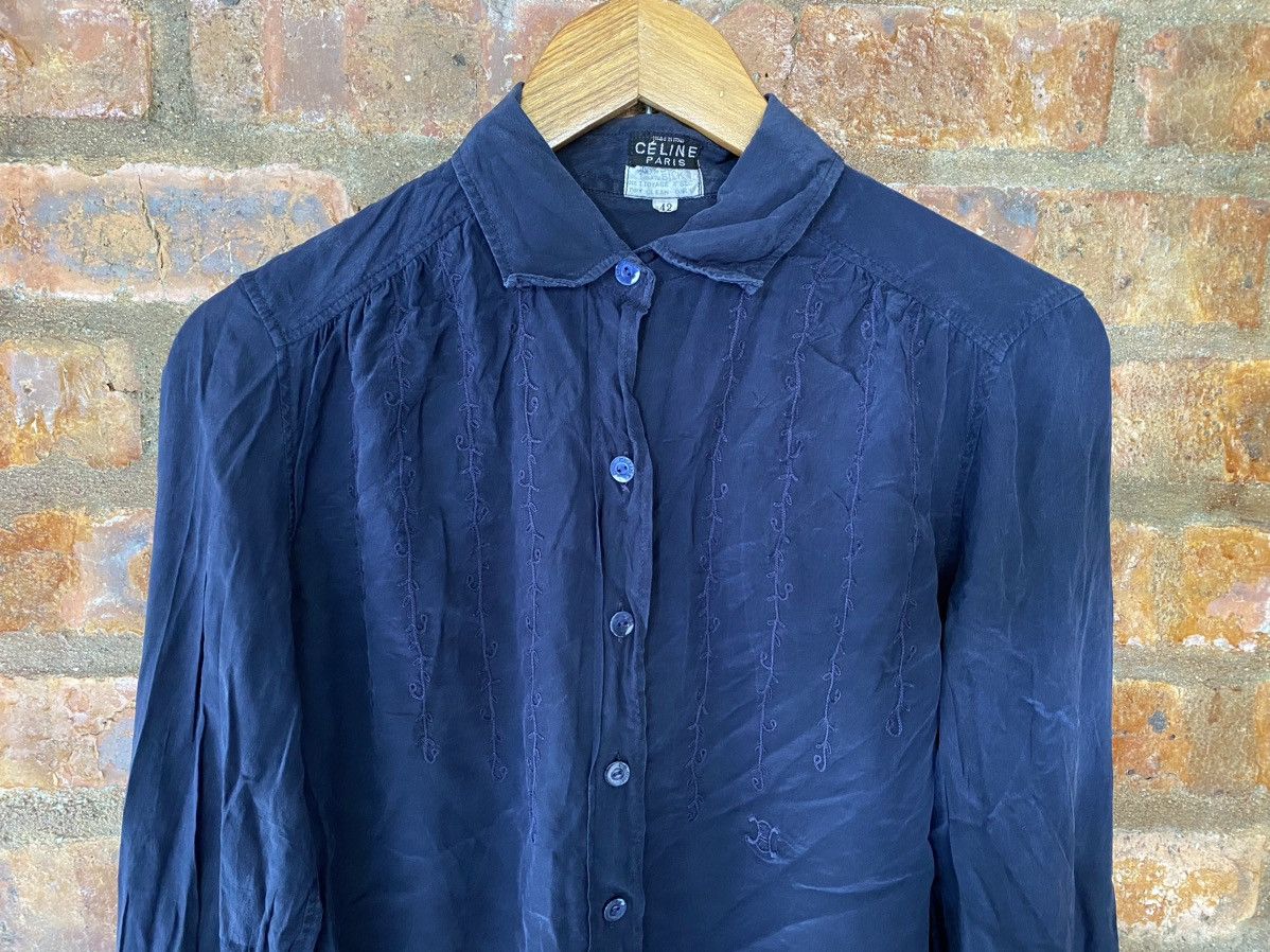 Celine × Vintage 1980s Celine SILK embroidered floral Size S / US 4 / IT 40 - 3 Thumbnail