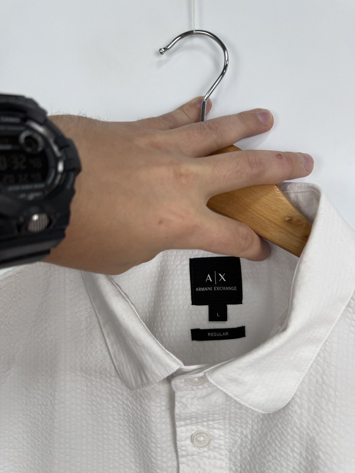 Armani Exchange 🇮🇹 A|X Armani Exchange Luxury Regular Fit Textured Shirt Rare Size US L / EU 52-54 / 3 - 6 Thumbnail
