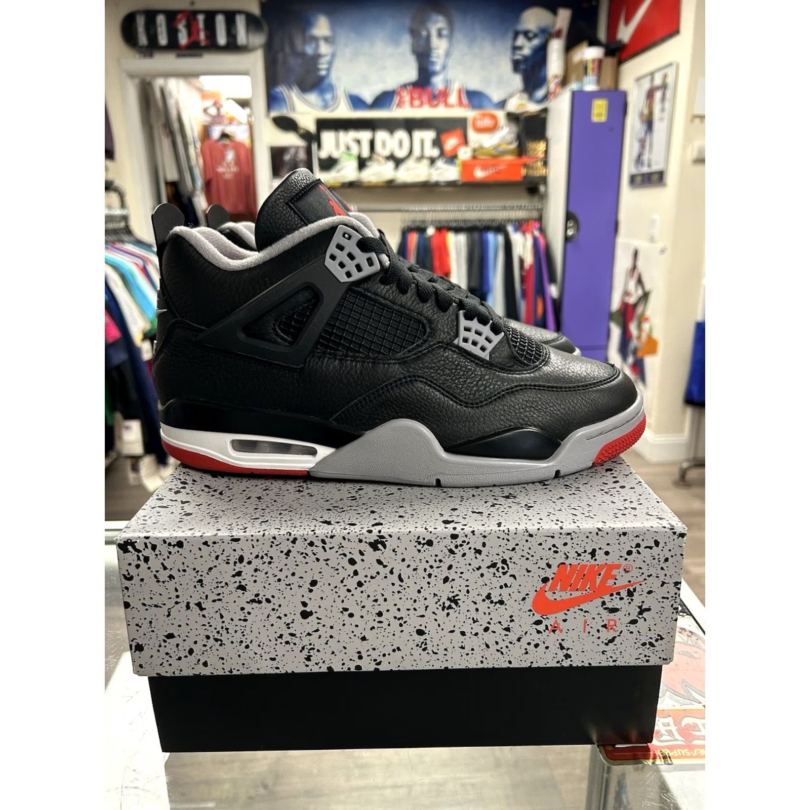Jordan Brand Air Jordan 4 Retro BRED Reimagined 2024 Nike Sneaker Mens US 10 Black FV5029 006 10286-1 Size US 9 / EU 42 - 5 Thumbnail