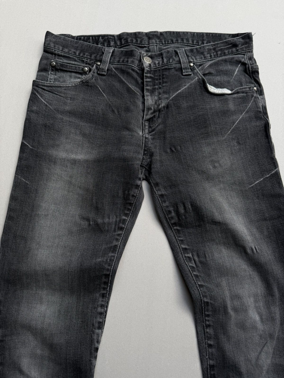 Japanese Brand lace up flare jeans Size US 27 - 2 Thumbnail