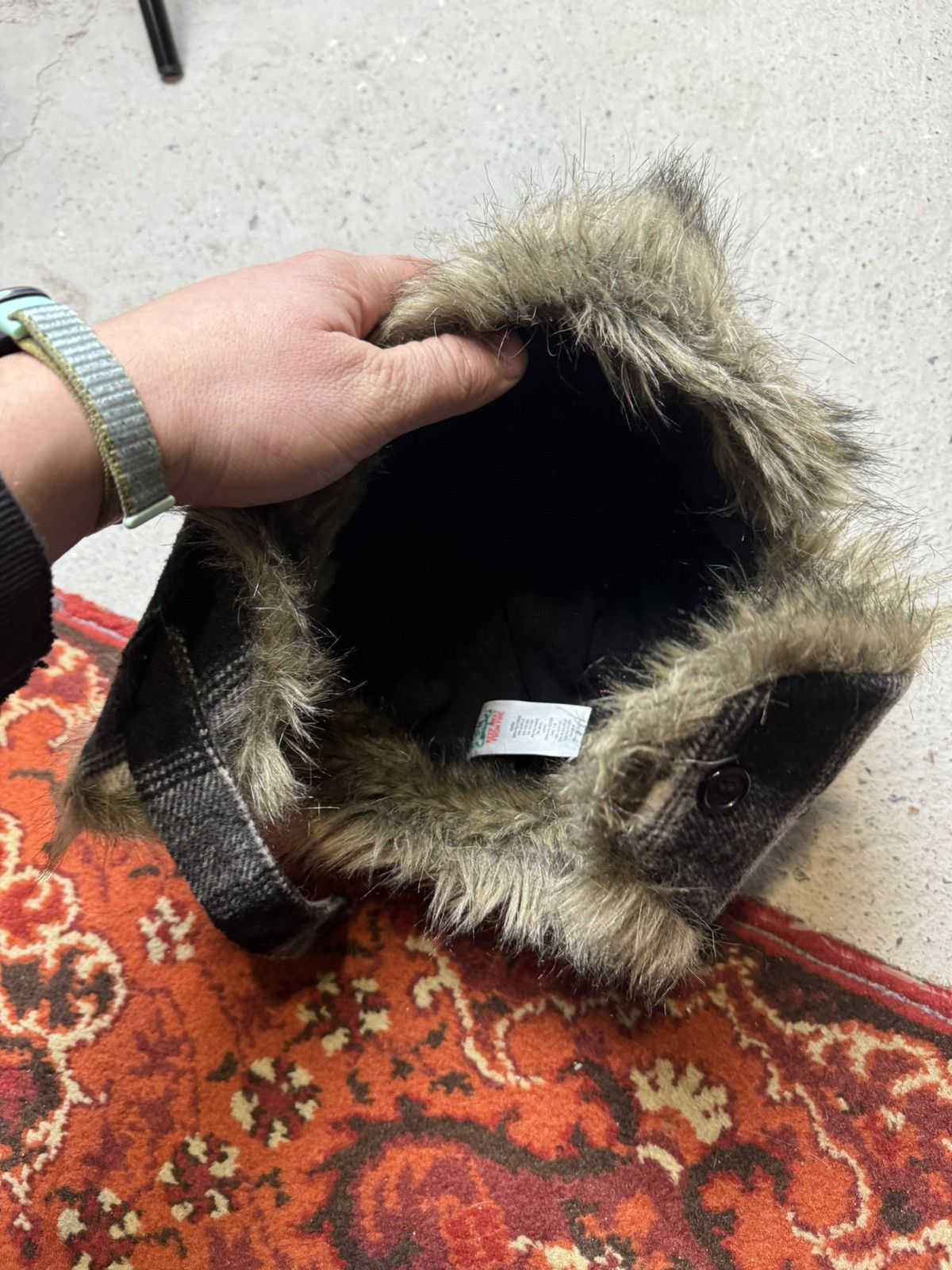 Hysteric Glamour × Vintage Vintage Y2K Japanese brand Ushanka opium Tweed hype fur hat Size ONE SIZE - 6 Thumbnail