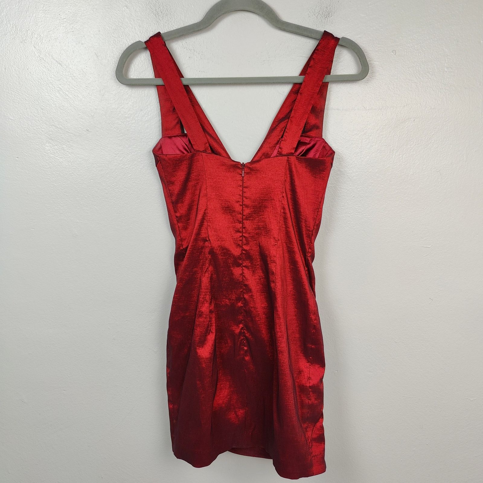 Jessica McClintock Vintage Jessica McClintock Bodycon Dress Womens 2 Red Satin Size XS / US 0-2 / IT 36-38 - 8 Thumbnail