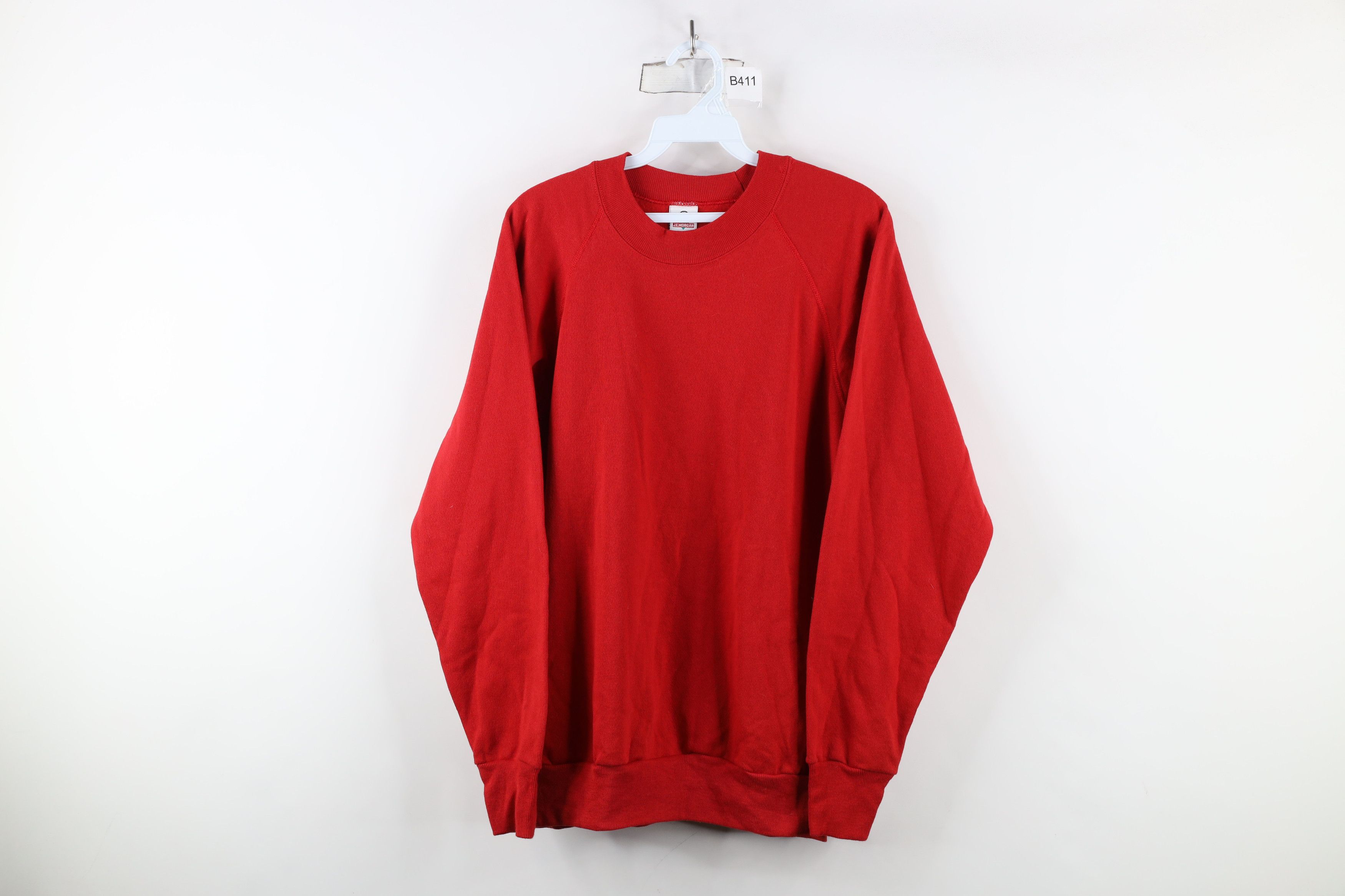 Vintage Vintage 90s Streetwear Blank Crewneck Sweatshirt Red USA Size US L / EU 52-54 / 3 - 1 Thumbnail