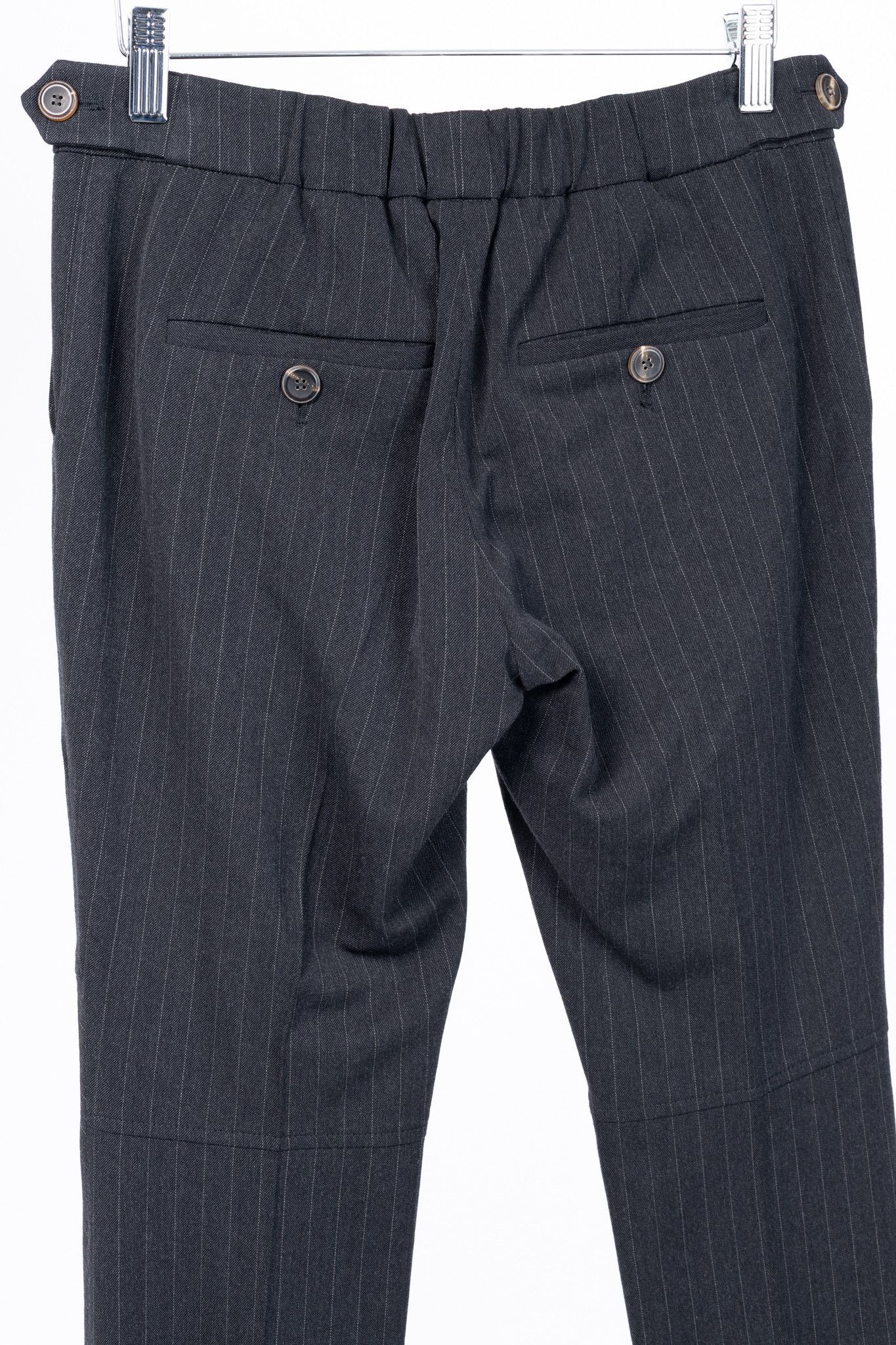 Brunello Cucinelli Brunello Cucinelli Wool-Blend Pinstripe Knee-Detail Trousers Size 27" / US 4 / IT 40 - 7 Thumbnail