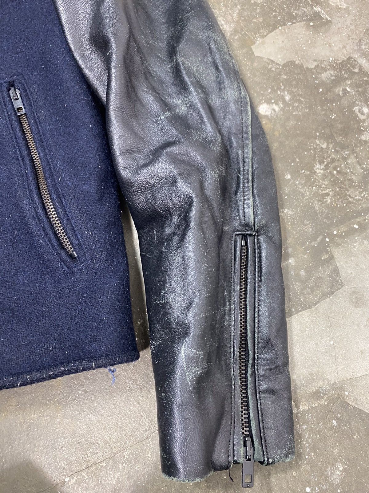 Designer × Edifice Japan A12 Edifice Double Colar Wool Sleeve Leather Jacket Size US S / EU 44-46 / 1 - 6 Thumbnail