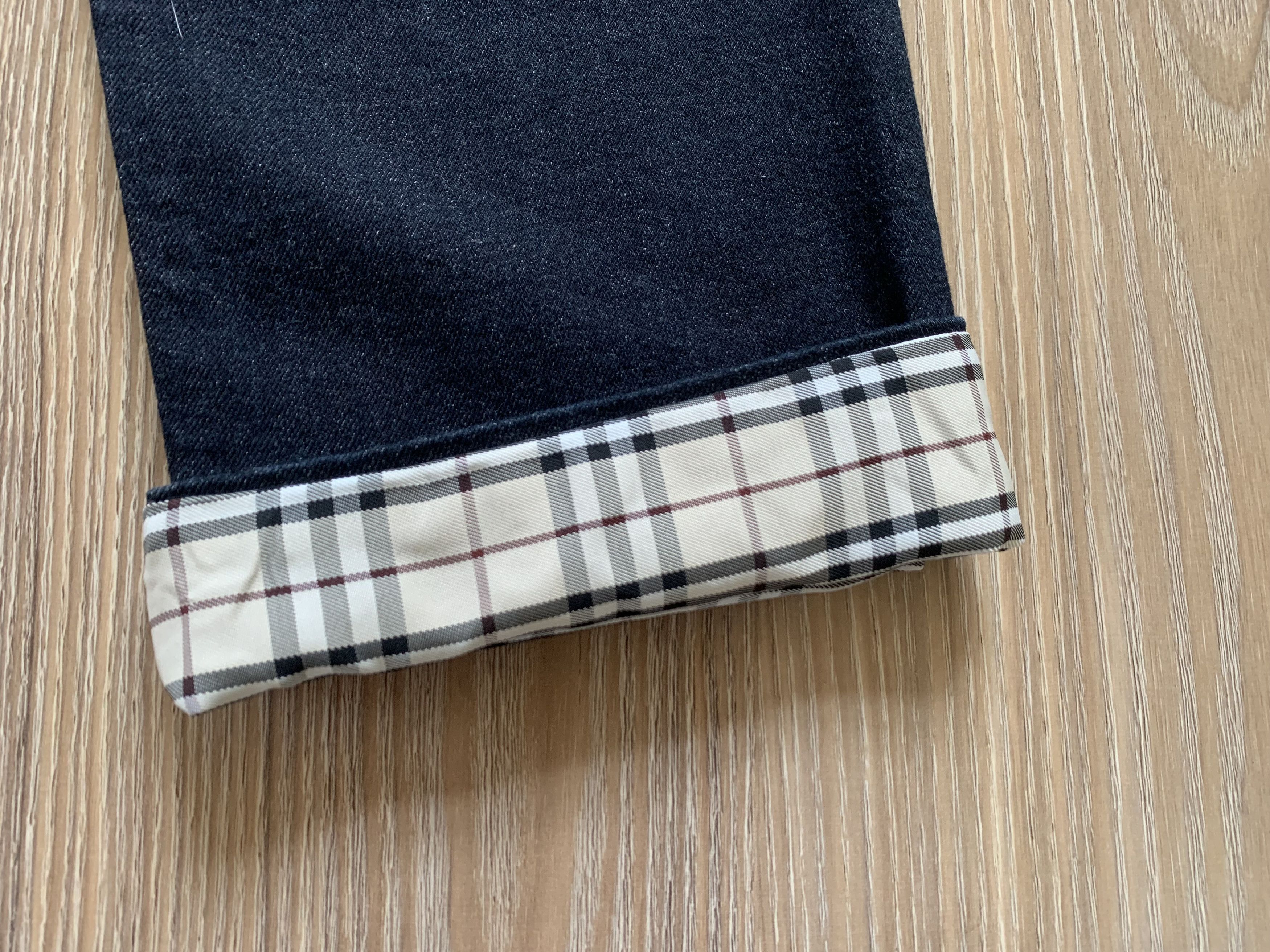 Burberry × Vintage Burberry Vintage Womens Blue Denim Jeans Plaid Cuffs Size 32" / US 10 / IT 46 - 10 Thumbnail