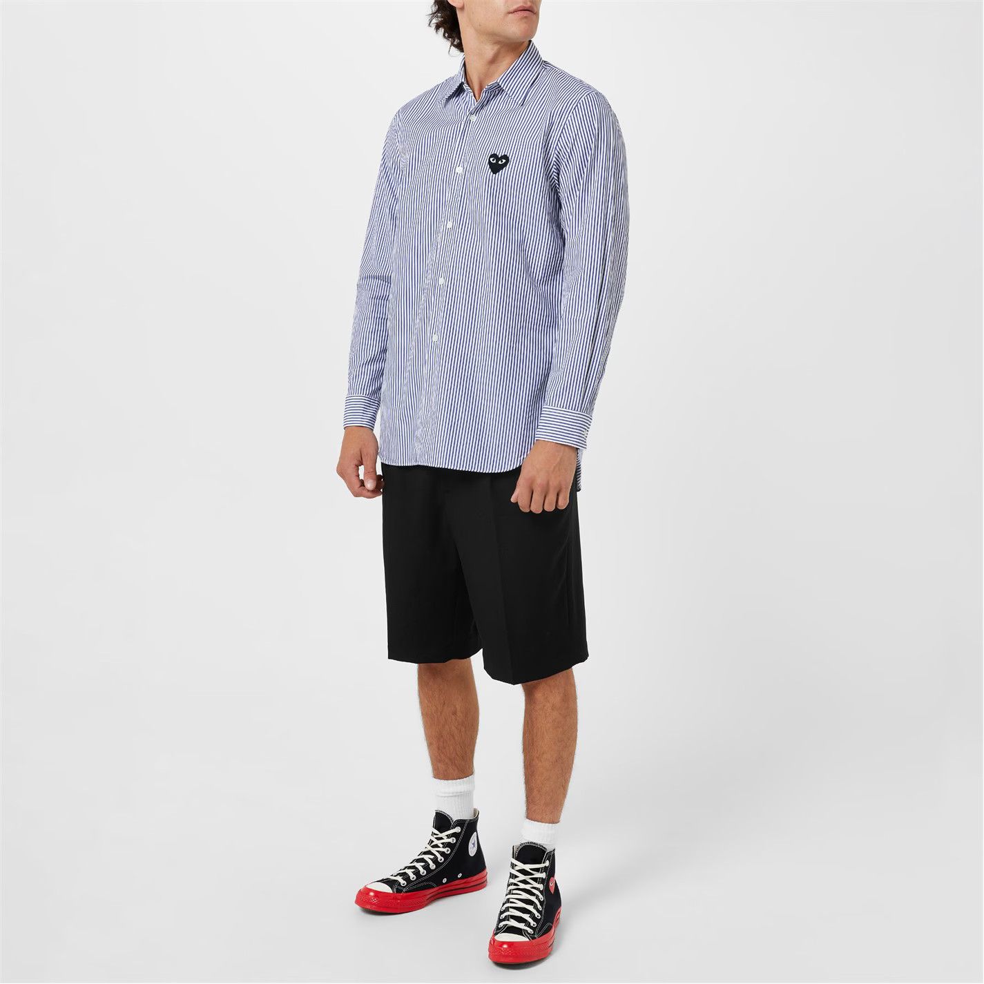 Comme des Garcons PLAY o1g2r1mq0426 Striped Long Sleeve Shirt in Multicolor Size US S / EU 44-46 / 1 - 2 Thumbnail