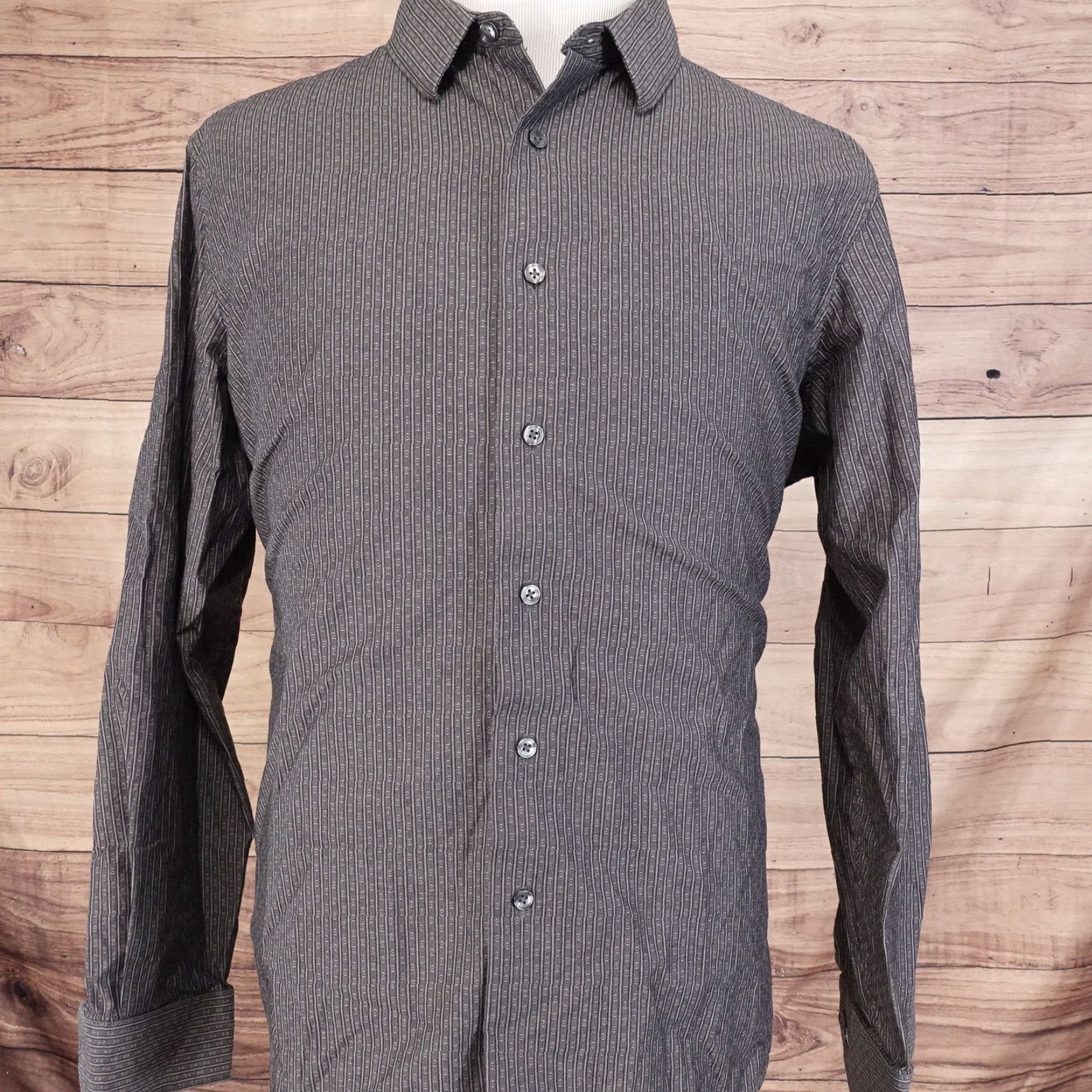 Apt. 9 APT 9 Slim Fit Geometric Striped Long Sleeve Button Down Shirt Mens XL Multicolor Pattern Geometric 90s Event Casual Business Formal Workwear Mens XL Size US XL / EU 56 / 4 - 3 Thumbnail