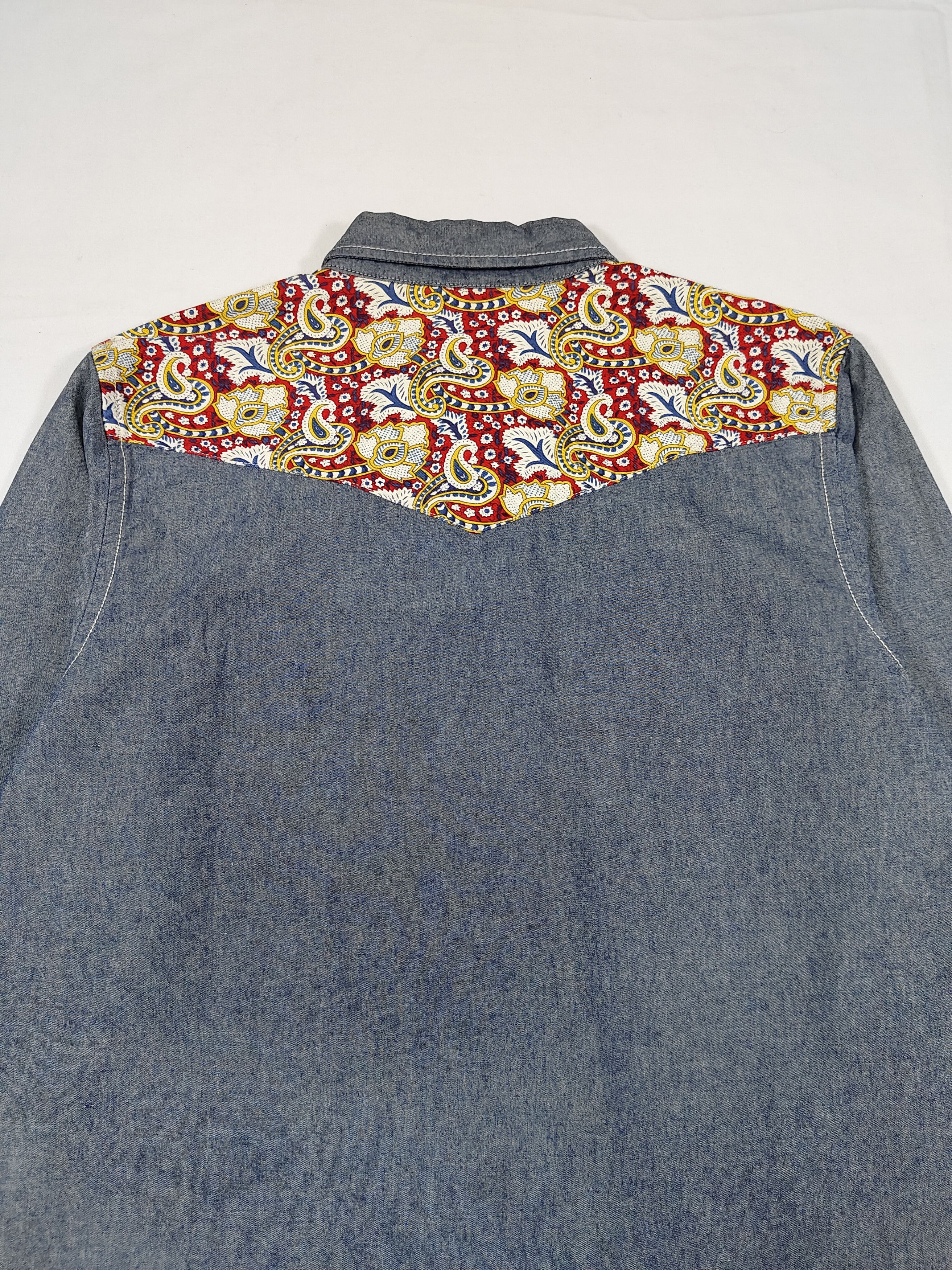 izzue Izzue 🇯🇵 Paisley Pacthwork Yoke Denim Western Shirt Size US S / EU 44-46 / 1 - 6 Thumbnail