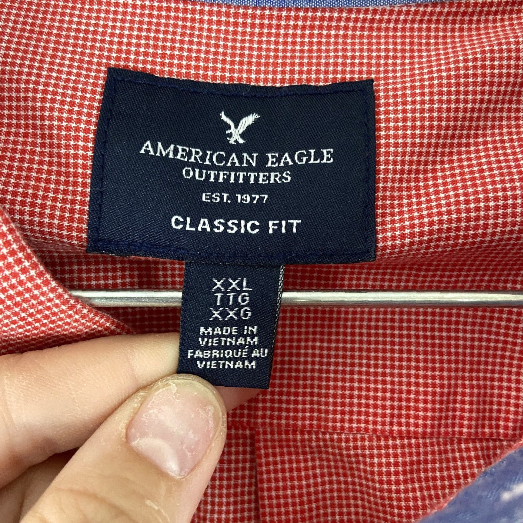 American Eagle Outfitters American Eagle Outfitters Shirt Men 2XL Red Plaid Button-Down Long Sleeve Size US XXL / EU 58 / 5 - 7 Thumbnail