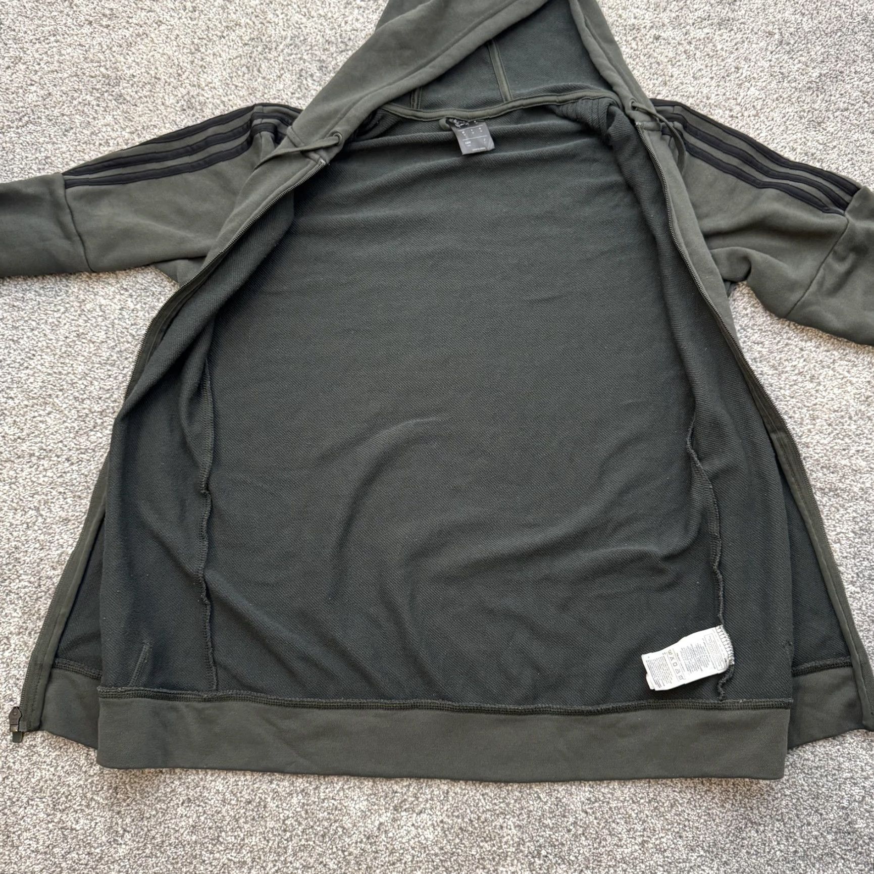 Adidas Adidas Essentials Hoodie Mens Medium Black Full Zip Three Stripe Sweatshirt FN2745 Size US M / EU 48-50 / 2 - 6 Thumbnail