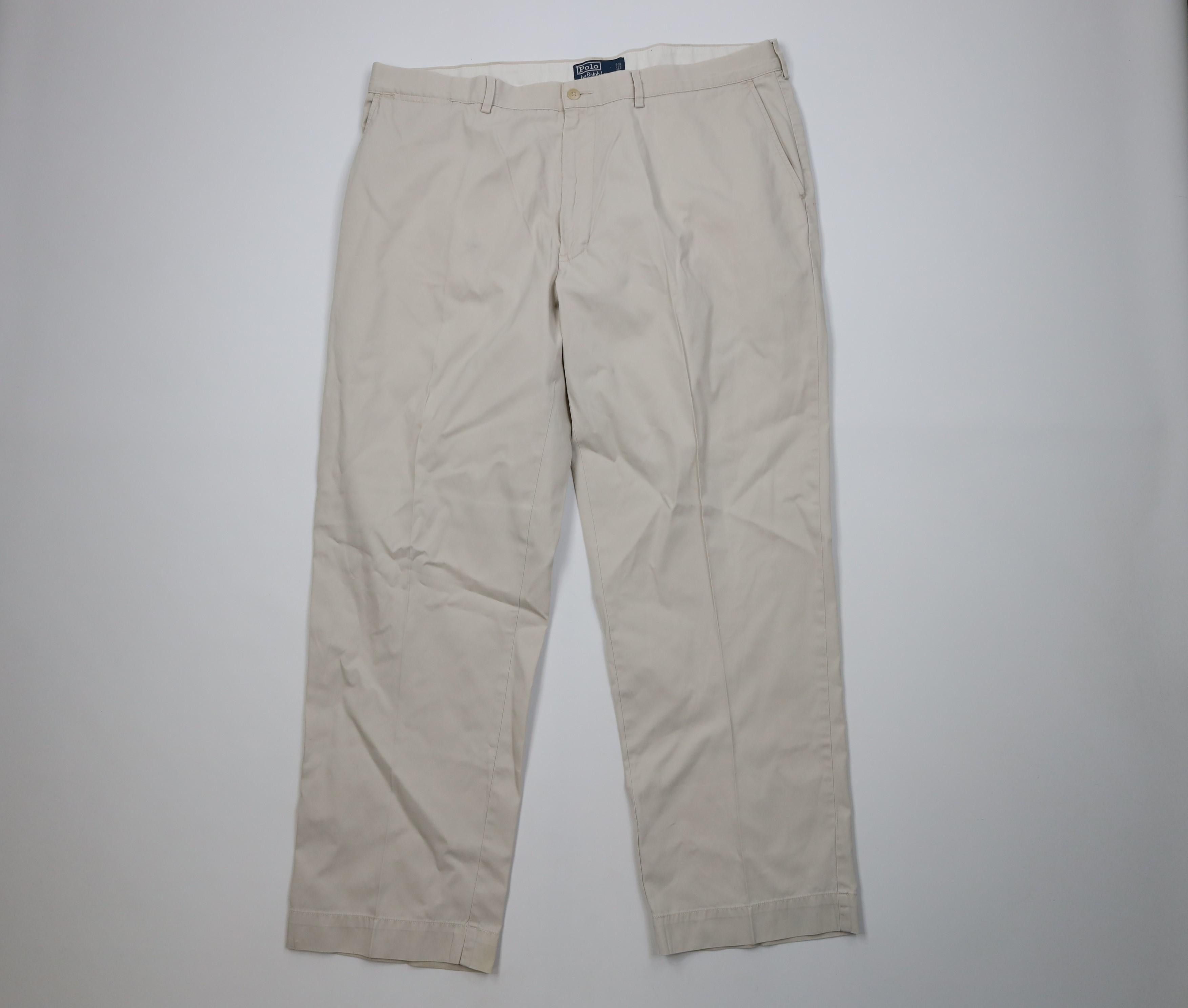 Polo Ralph Lauren Vintage 90s Ralph Lauren Wide Leg Chino Pants Stone Cotton Size US 40 / EU 56 - 1 Thumbnail