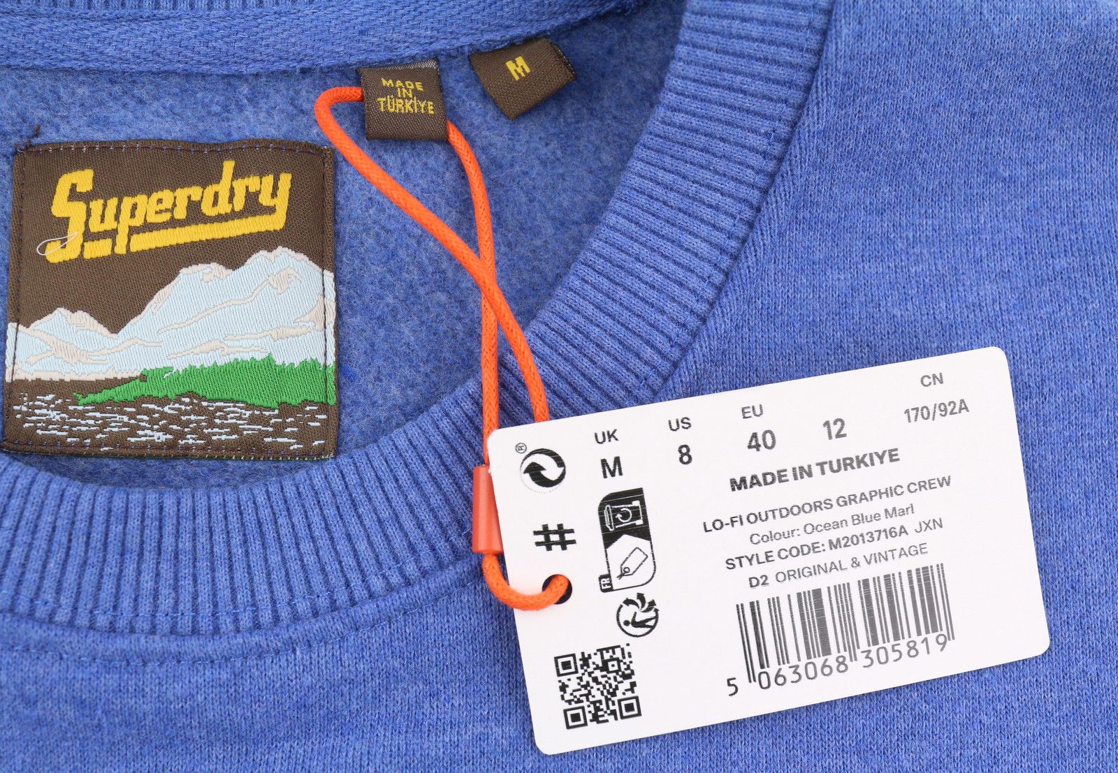 Superdry LO-FI OUTDOORS M Blue Melange Pullover 87119 Size US M / EU 48-50 / 2 - 6 Thumbnail