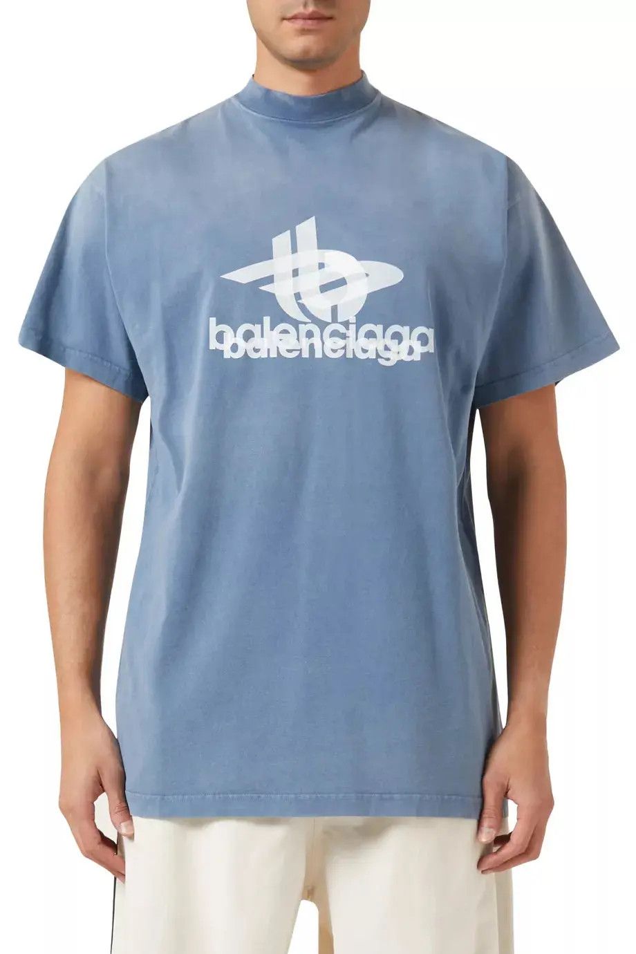 Balenciaga o1in1g0725 Layered Sports Oversized T-Shirt in Blue/White Size US XXL / EU 58 / 5 - 5 Thumbnail