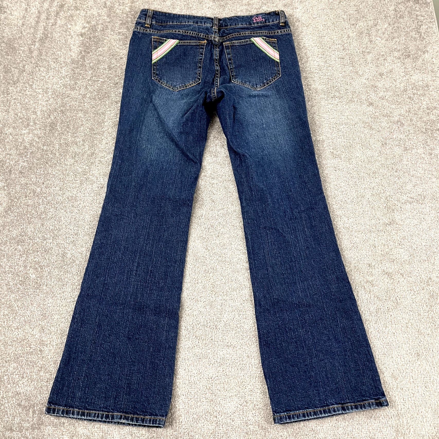 Lilly Pulitzer LILLY PULITZER Jeans Women Size 8 Bootcut Denim 32x32 Blue Embroidered Pockets 90s Preppy Womens Size 30" / US 8 / IT 44 - 3 Thumbnail