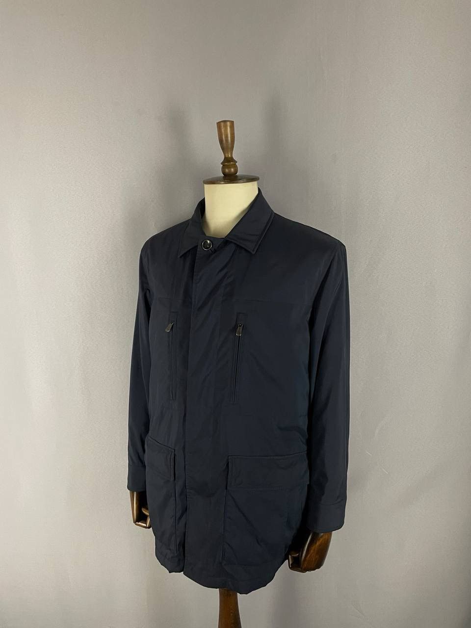 Loro Piana Loro Piana Jacket Trench Navy Cashmere Size US XXL / EU 58 / 5 - 1 Thumbnail