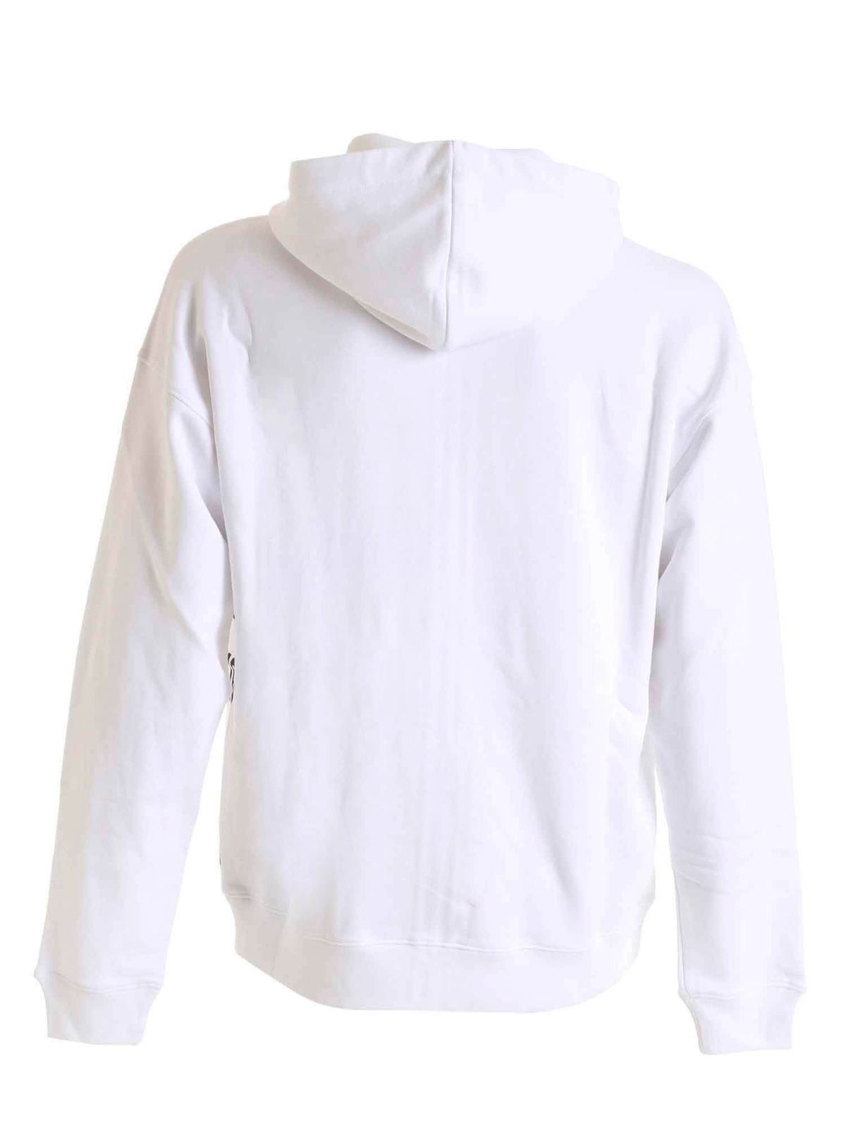 Moschino o1y0225 Hoodie in White/Black Size US S / EU 44-46 / 1 - 2 Thumbnail