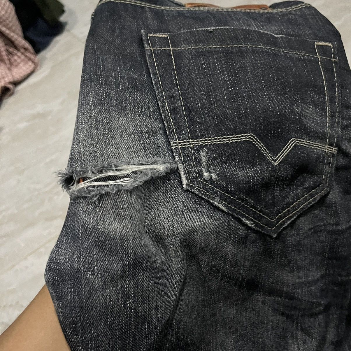 Hugo Boss HUGO BOSS Black Flared Ripped Denim Size US 30 / EU 46 - 11 Thumbnail