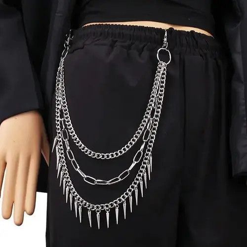 VIBE Harajuku Vintage Multilayer Jeans Pants Key Chain Ring Size ONE SIZE - 1 Thumbnail