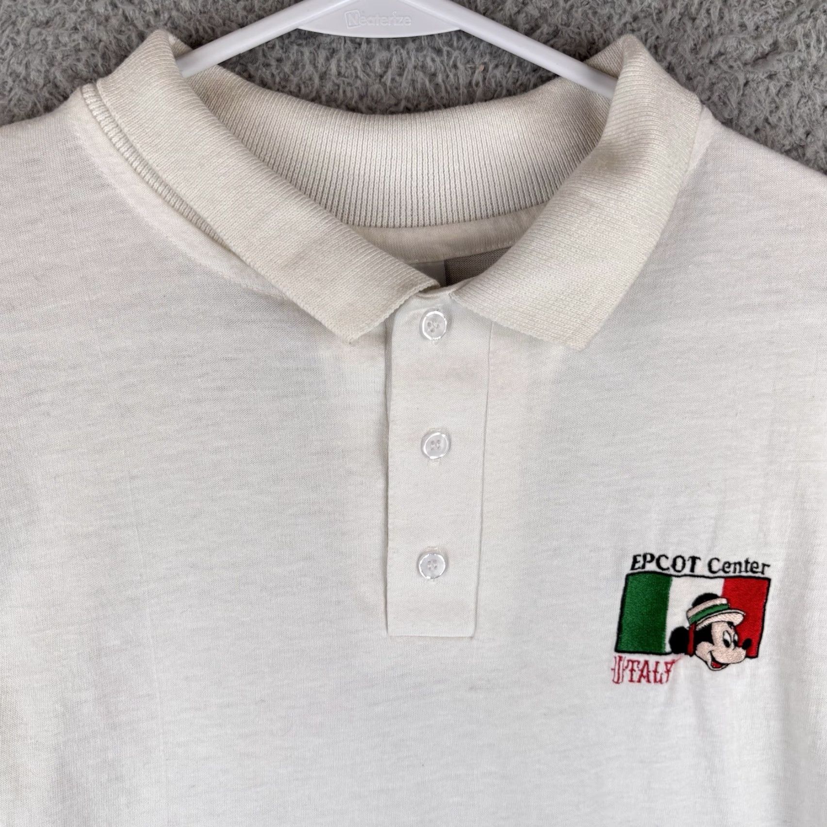 Disney VINTAGE Disney Polo Shirt Men XL White Epcot Center Mickey Mouse Made USA Polo Size US XL / EU 56 / 4 - 2 Thumbnail