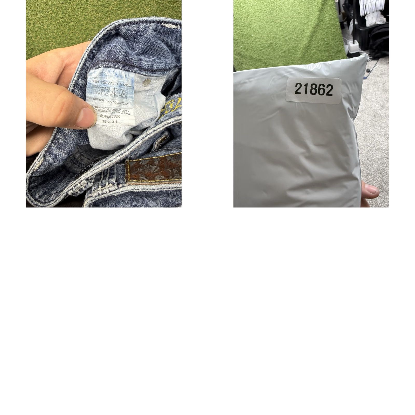 47 Rock 47 Jeans Mens Slim Boot Cut 38x34 Denim Blue Light Wash Wrangler Rock 47 Denim Western Style 5-Pocket Men Inseam 34in Size US 38 / EU 54 - 9 Thumbnail