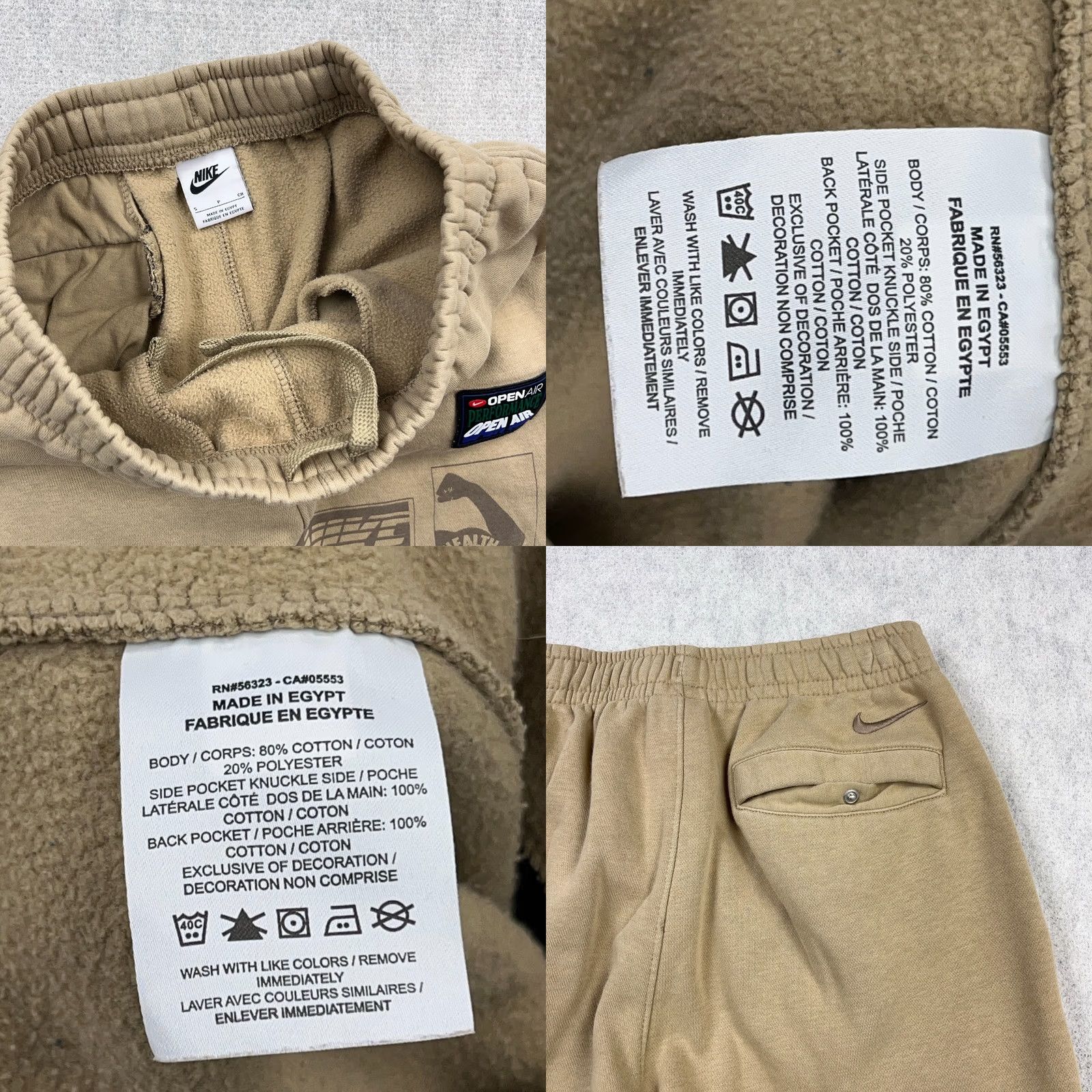 Nike Nike Sweatpants Men Small Brown Club FLeece Open Air Performance Tapered AOP Regular Size US 29 - 9 Thumbnail